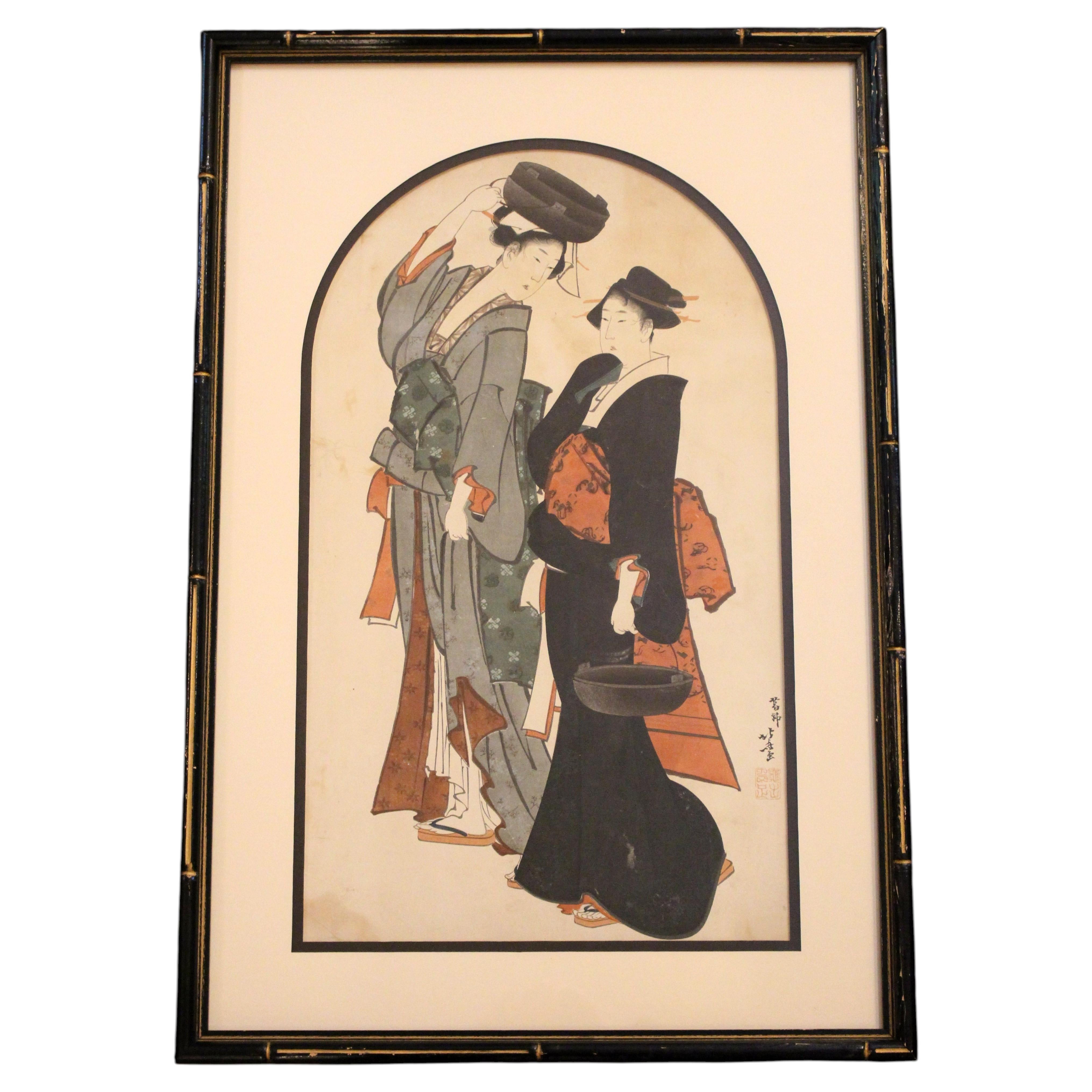 Stampa giapponese su legno del tardo XIX secolo, periodo Meiji, opera di Katsushita Hokusai in vendita