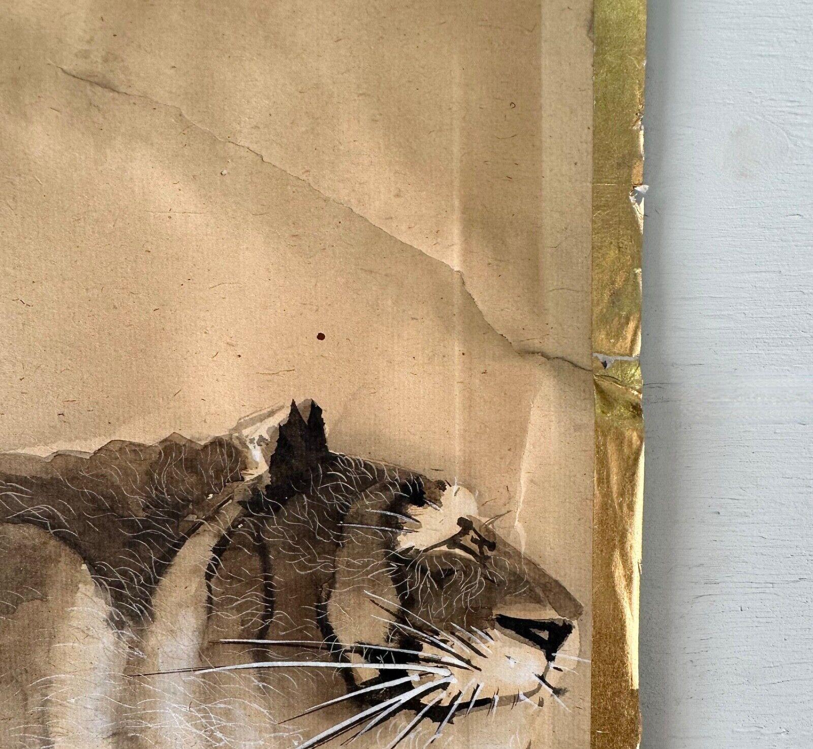 Japanese Late 19th century (Meiji period) painting depicting tiger For Sale