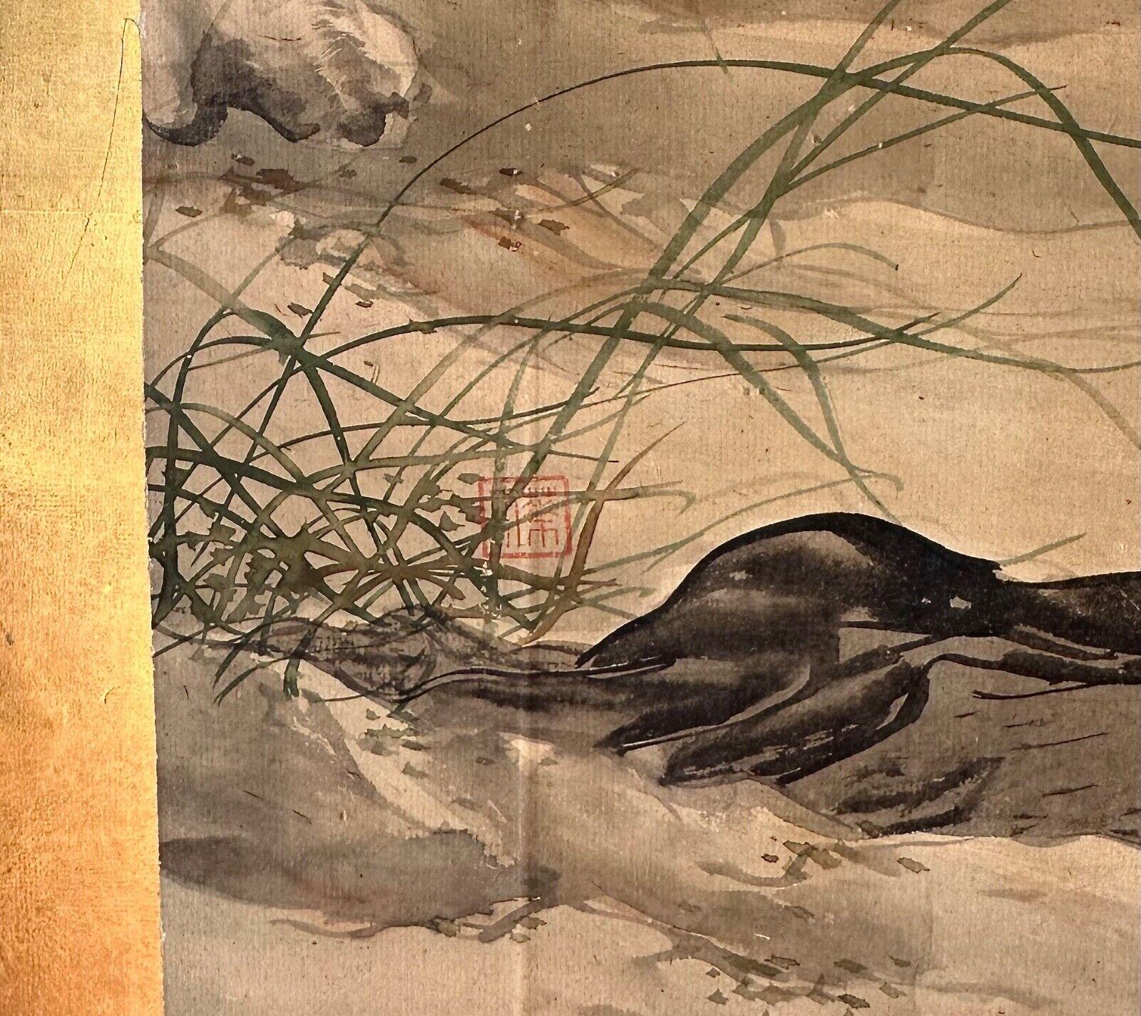 Late 19th century (Meiji period) painting depicting tiger In Good Condition For Sale In Fukuoka, JP