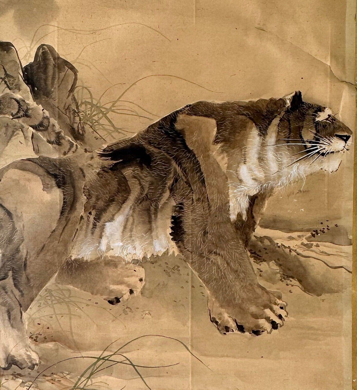 Late 19th century (Meiji period) painting depicting tiger For Sale 2
