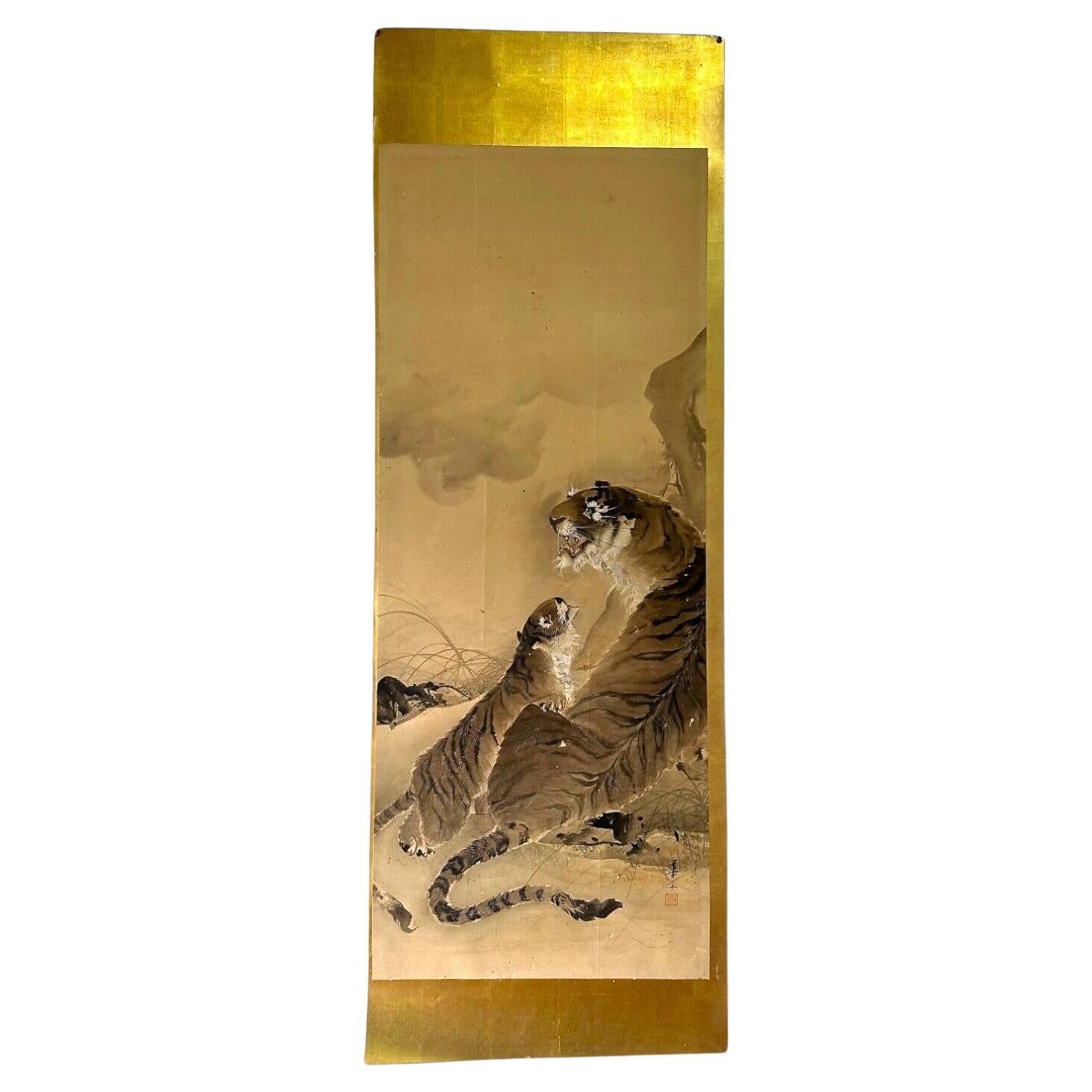 Late 19th century (Meiji period) painting depicting tiger
