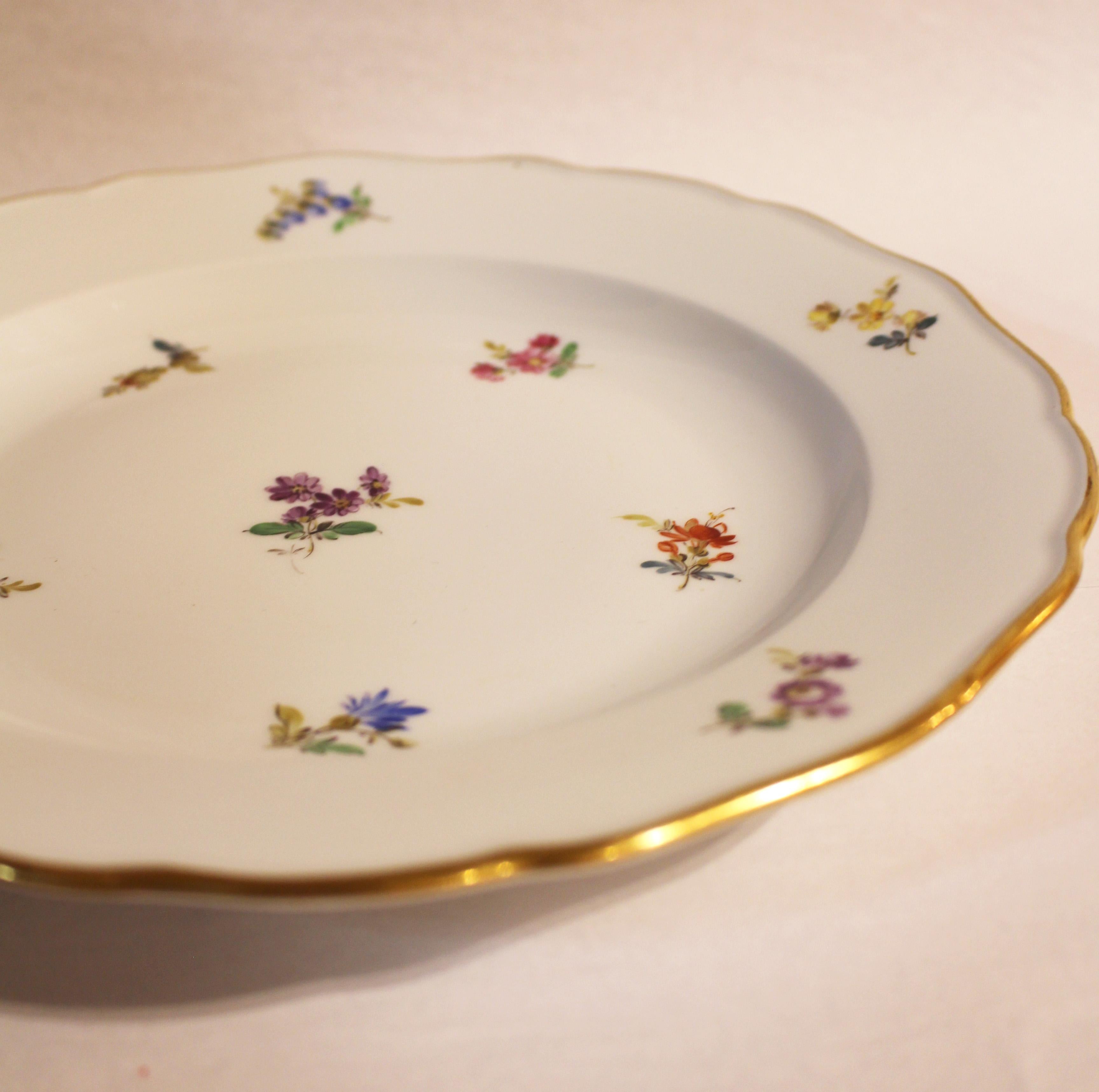 Late 19th Century Meissen Dinner Plates - set of 12 In Good Condition In Chapel Hill, NC