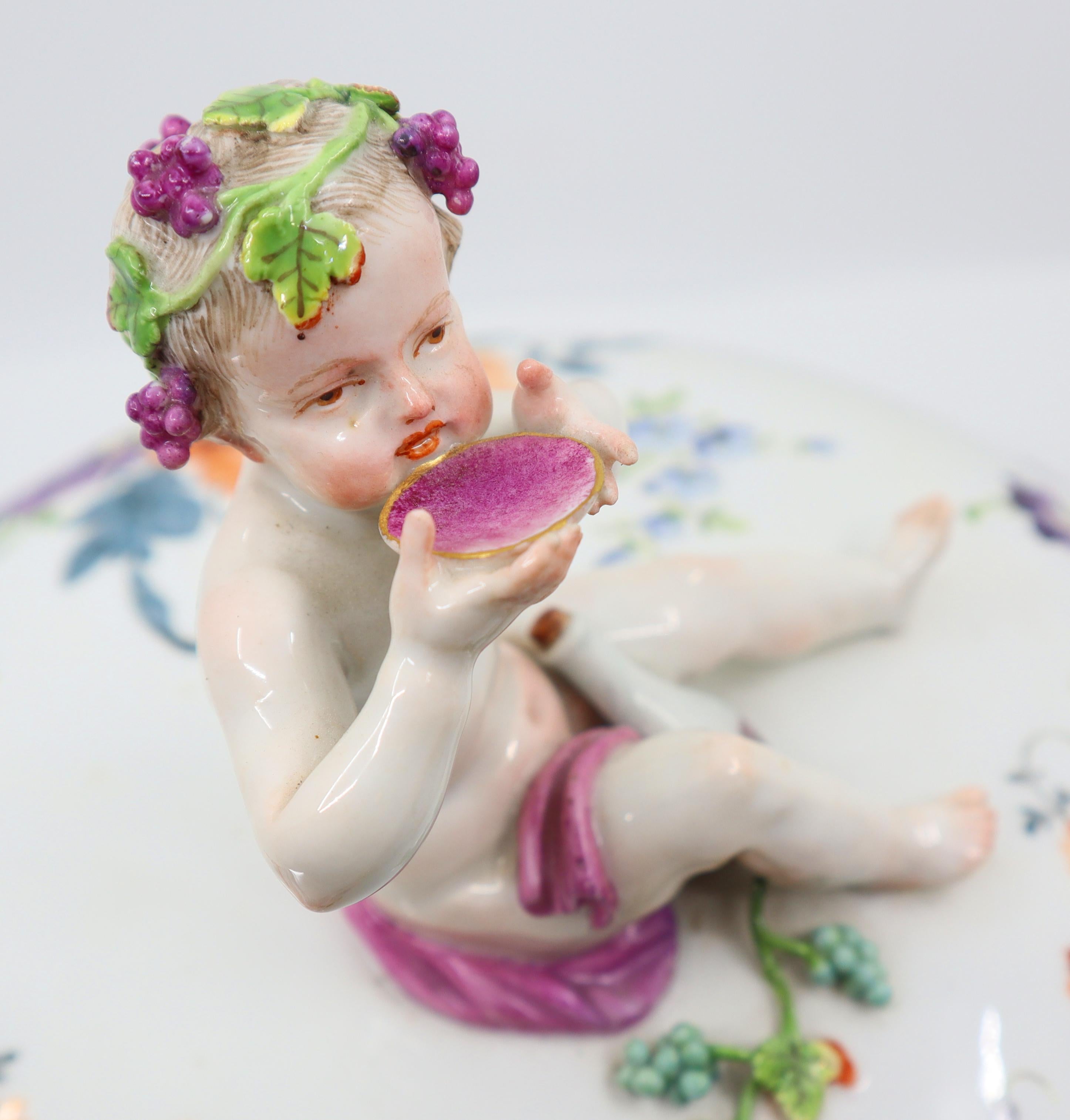 Allemand Fin du 19e siècle, bol en porcelaine de Meissen avec couvercle, allemand en vente