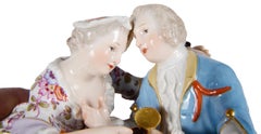 Late 19th Century Meissen Porcelain Group of Two Lovers