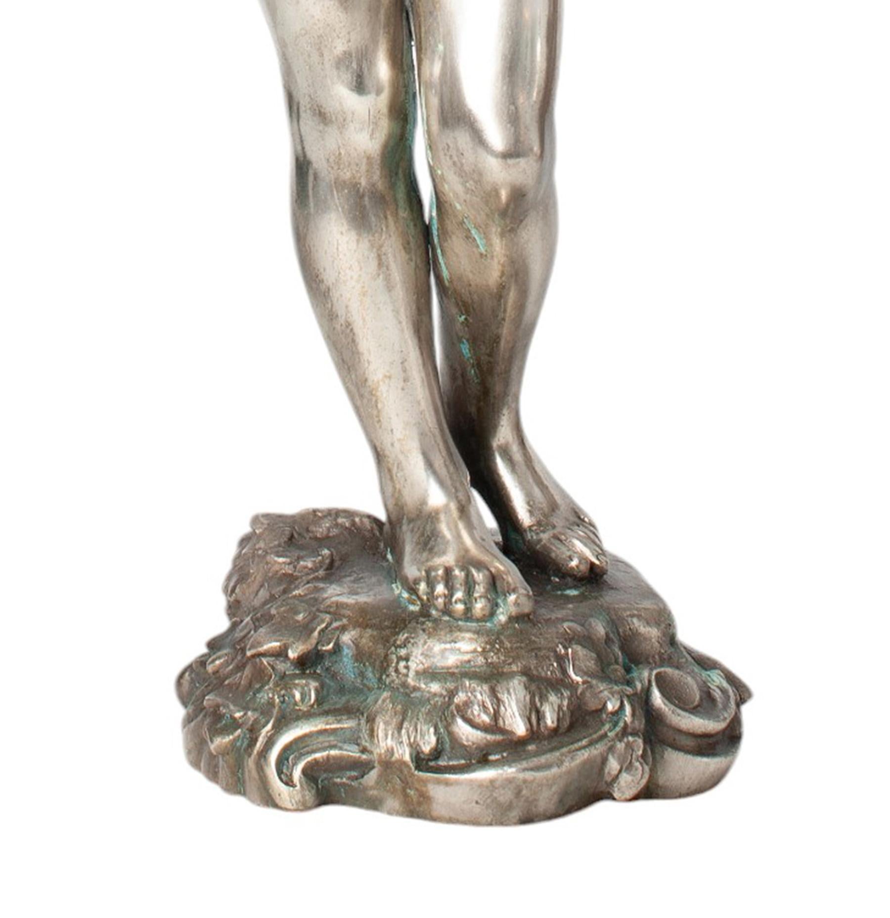 Late 19th Century Metal Sculpture of a Young Boy by Auguste Moreau, France For Sale 2