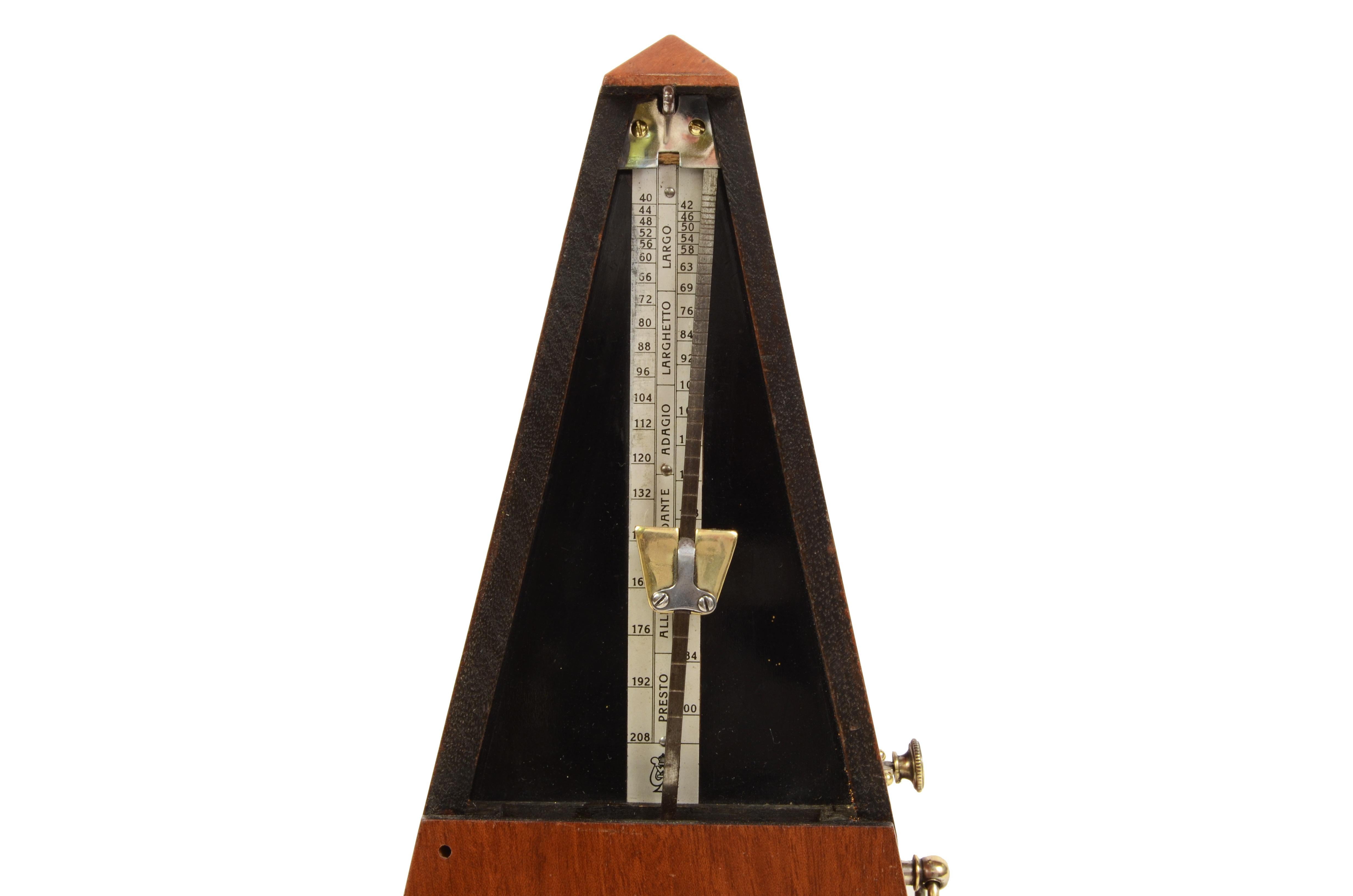 Wood Late 19th Century Metronome Antique Instrument to Measure the Tempo of Music