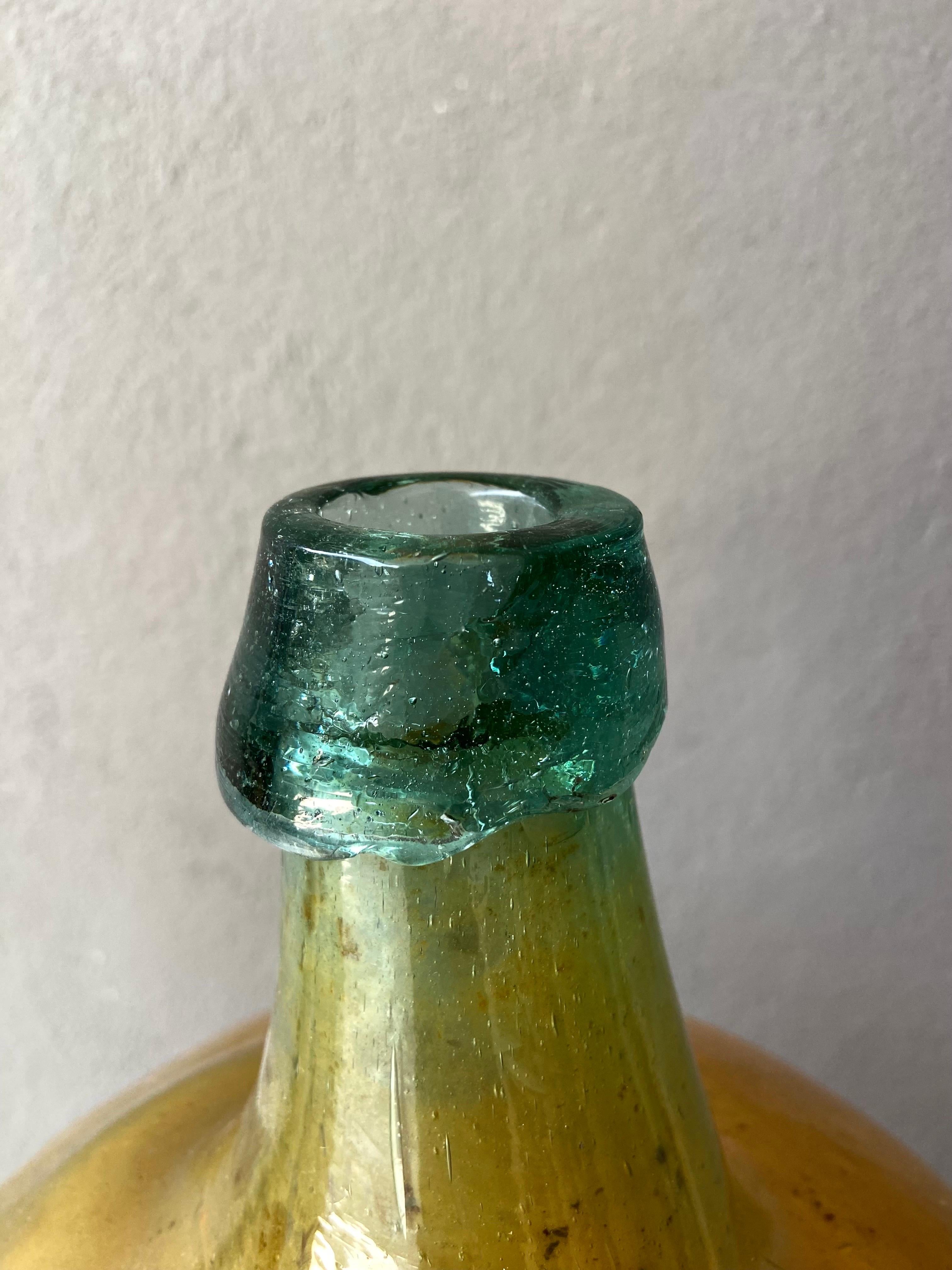 Mexican Late 19th Century Mezcal Demijohn Bottle From Mexico