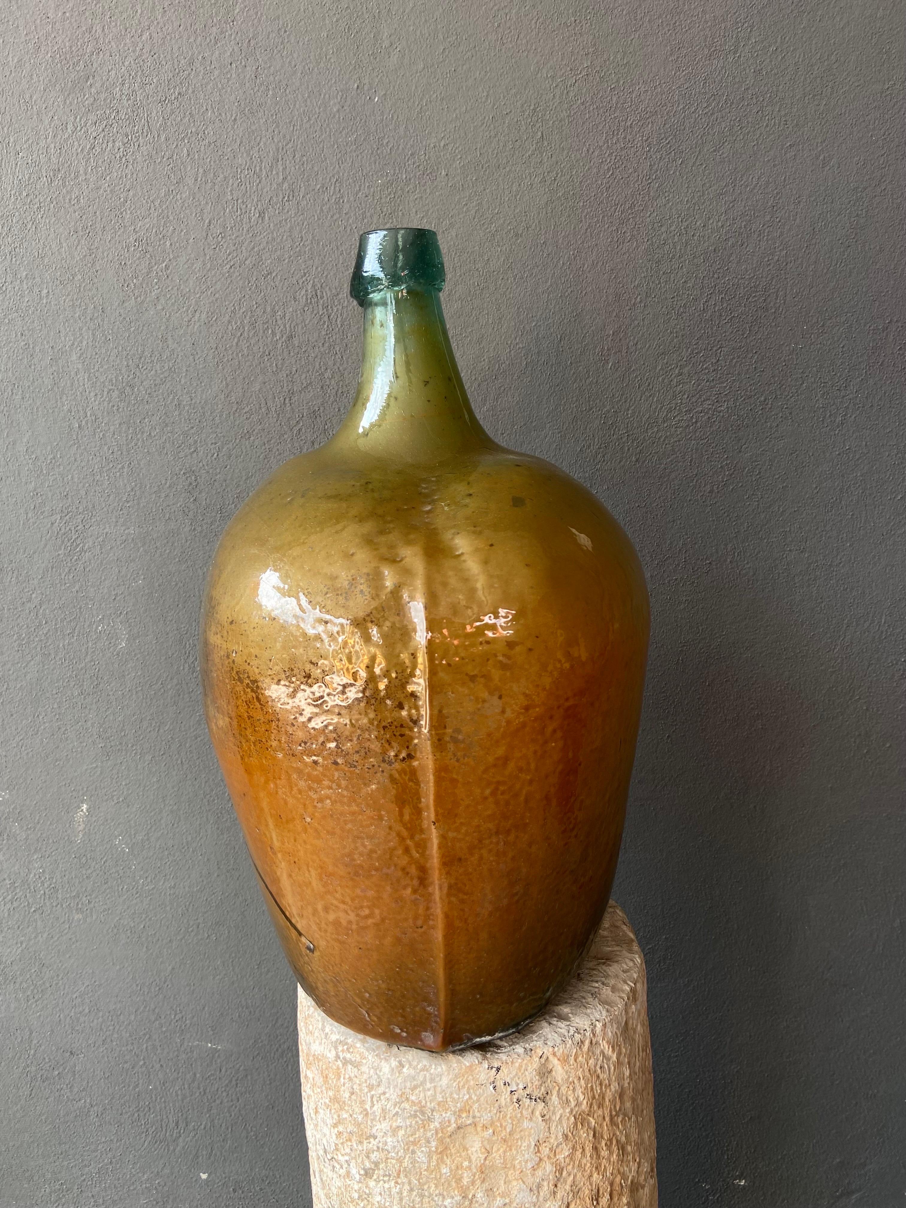 Late 19th Century Mezcal Demijohn Bottle From Mexico In Distressed Condition In San Miguel de Allende, Guanajuato