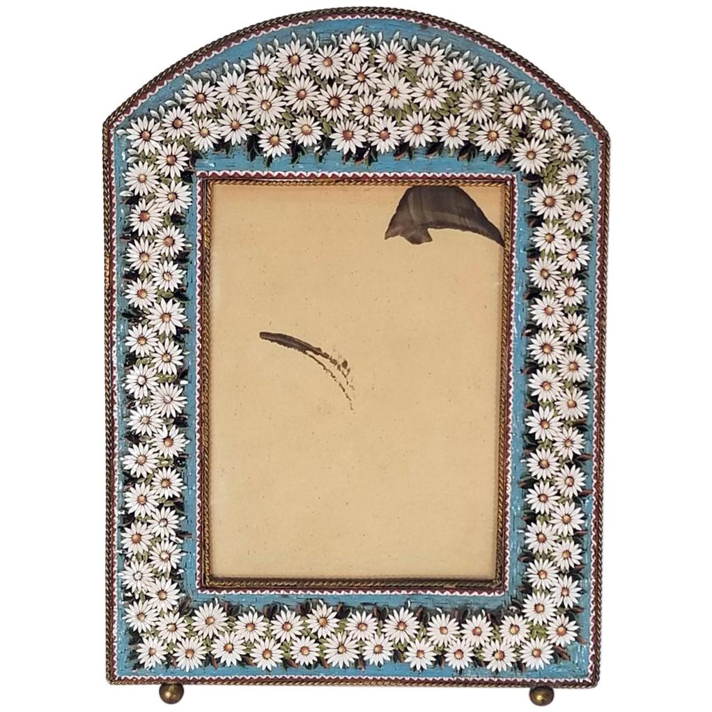 Late 19th Century Micro Mosaic Brass Picture Frame