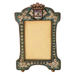 Late 19th Century Micro Mosaic Brass Picture Frame