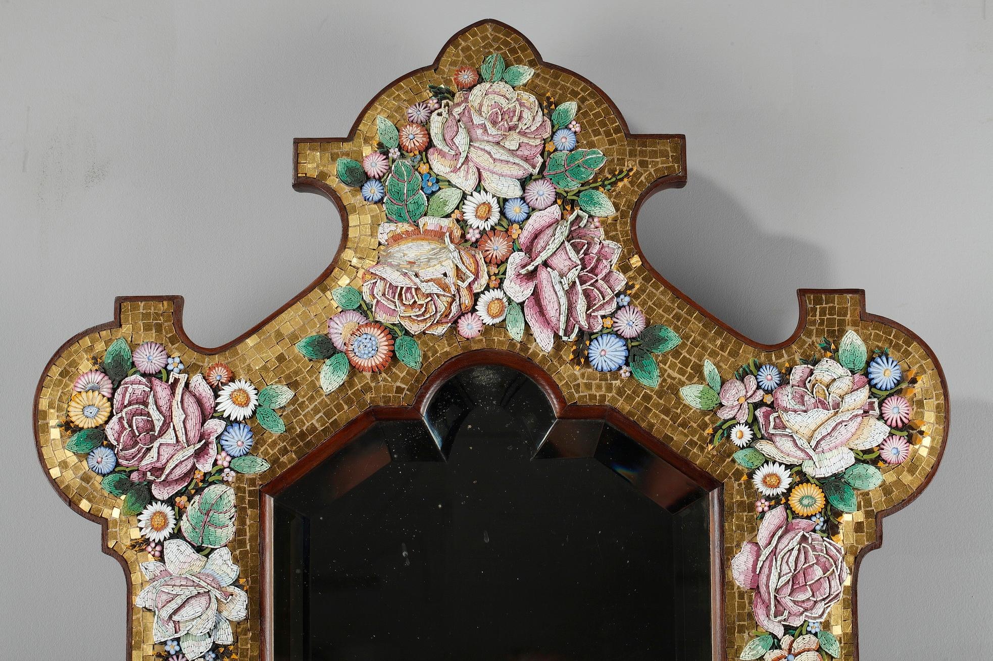 Italian Late 19th Century Micromosaic Mirror, Venice For Sale