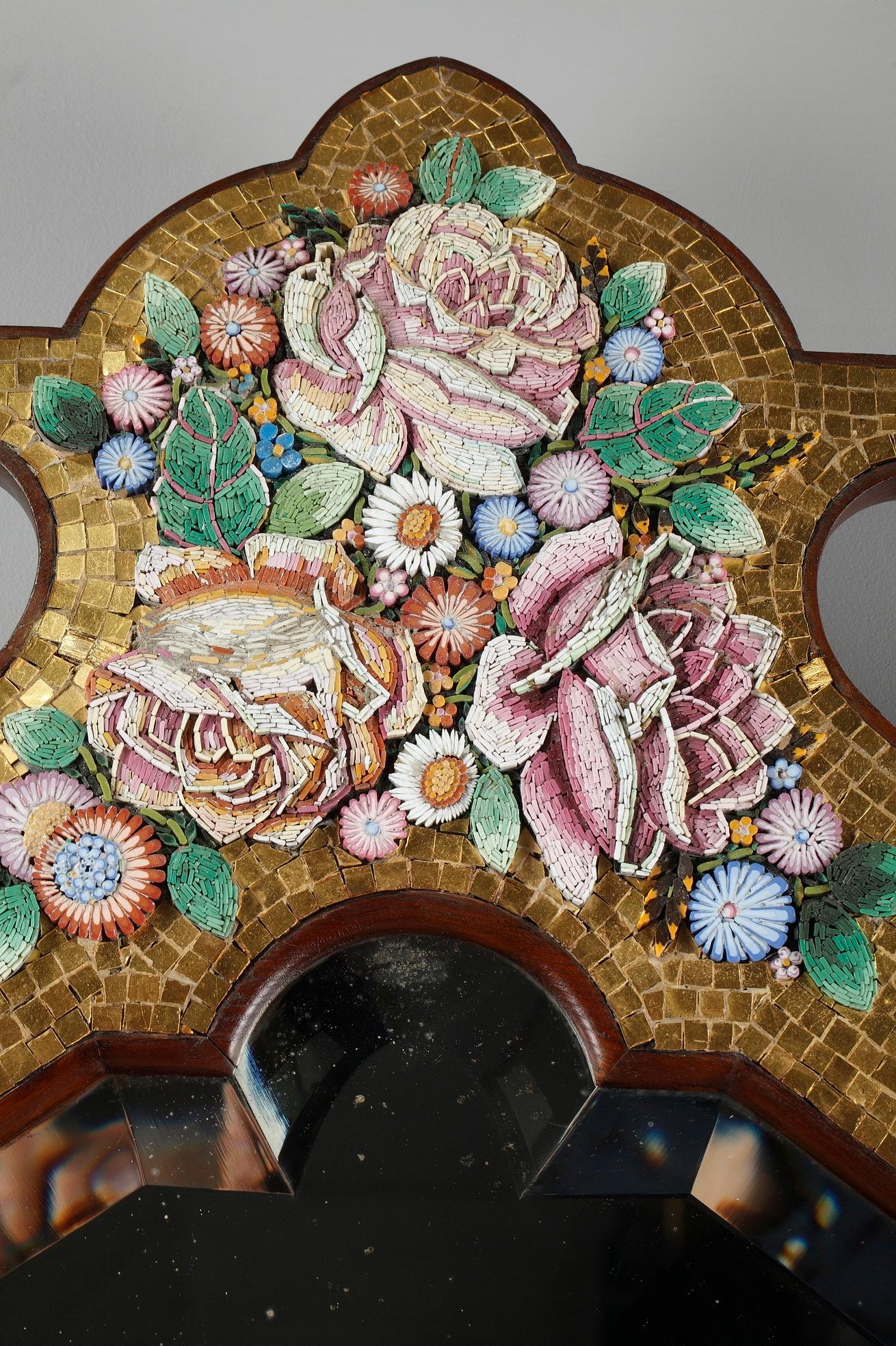 Late 19th Century Micromosaic Mirror, Venice In Good Condition For Sale In Paris, FR
