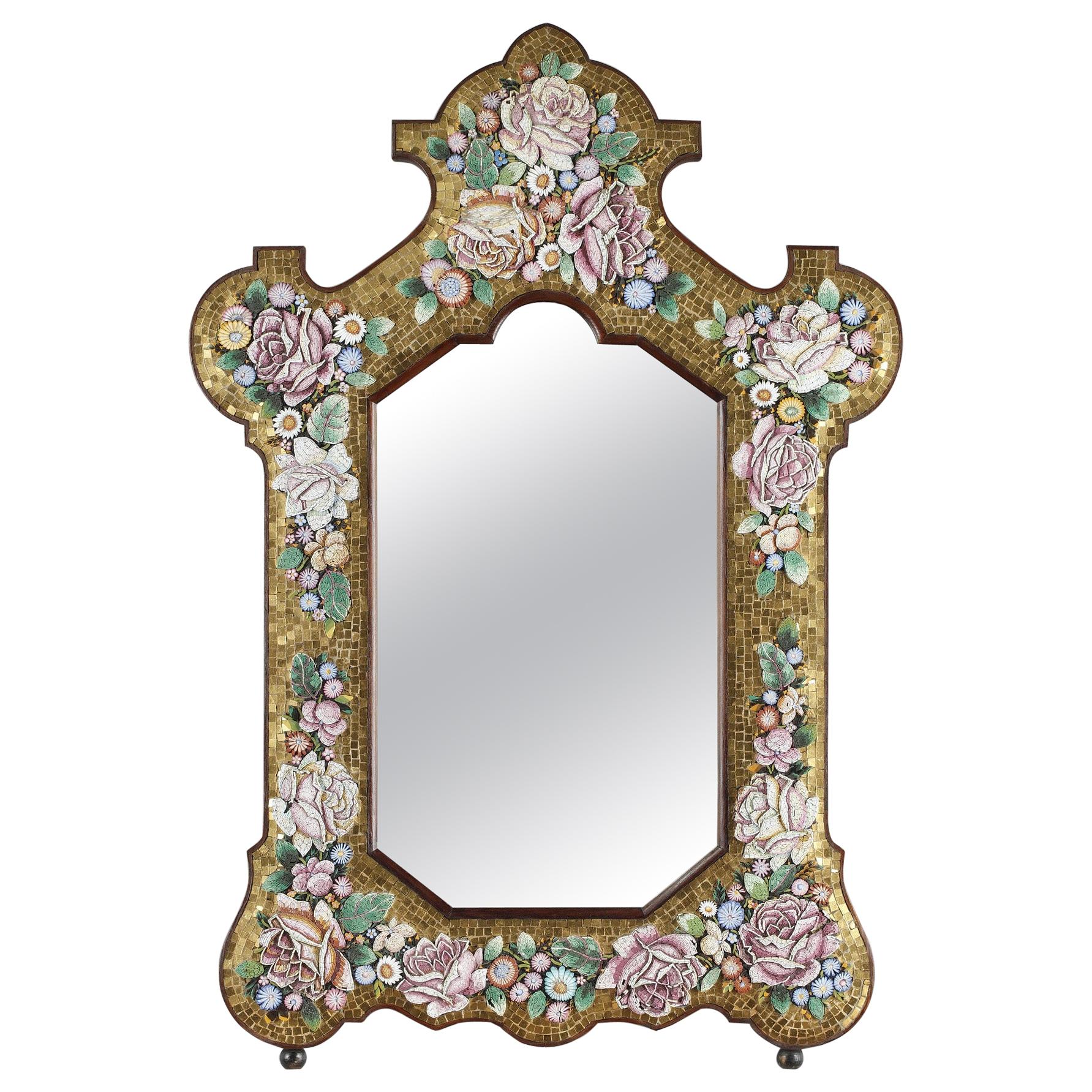 Late 19th Century Micromosaic Mirror, Venice For Sale