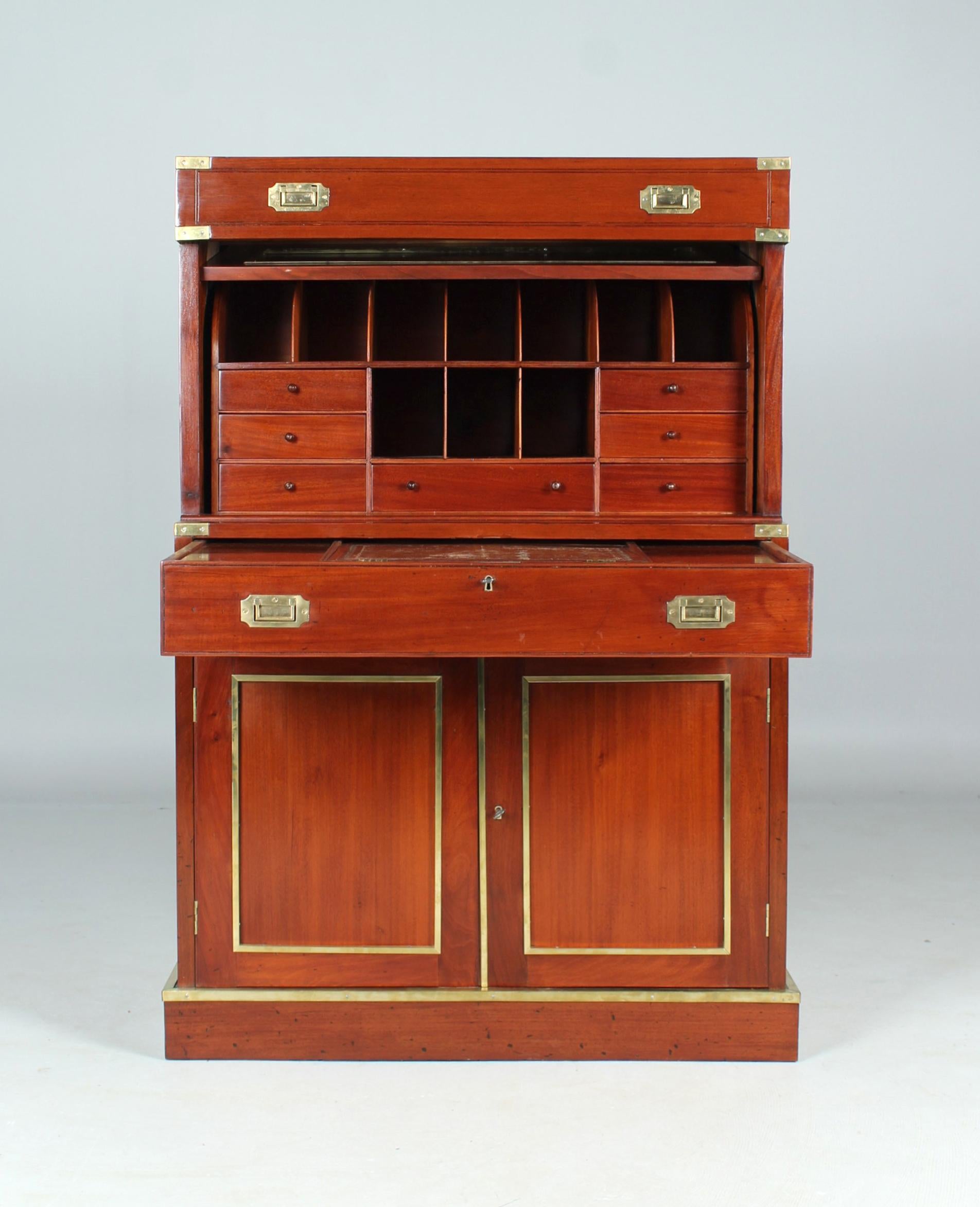 Late 19th Century Military Campaign Chest of Drawers, Secretary, Victorian, 1890 For Sale 12