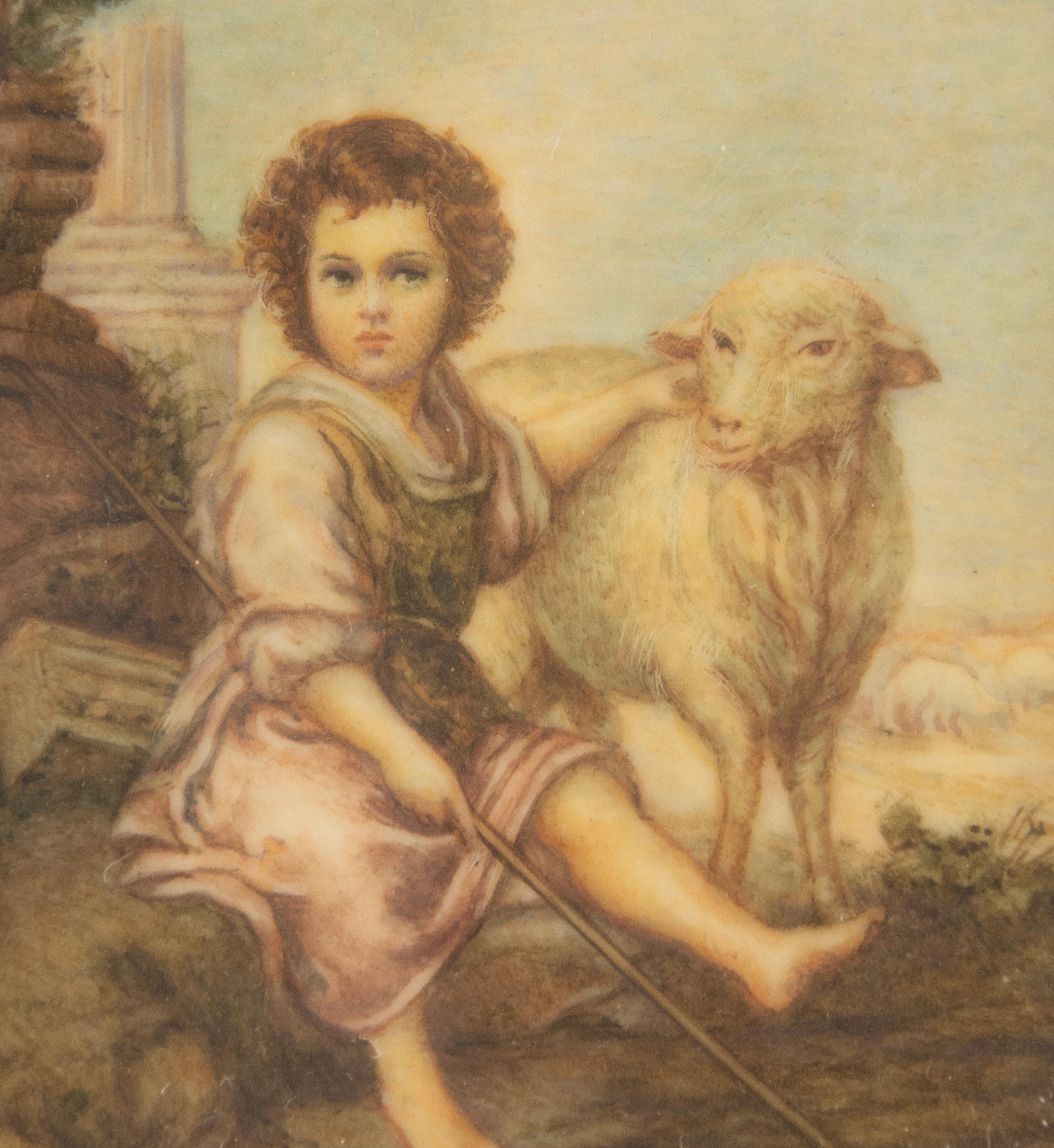 Late 19th Century Miniature Painting - Watercolor and Pencil on Paper For Sale 3