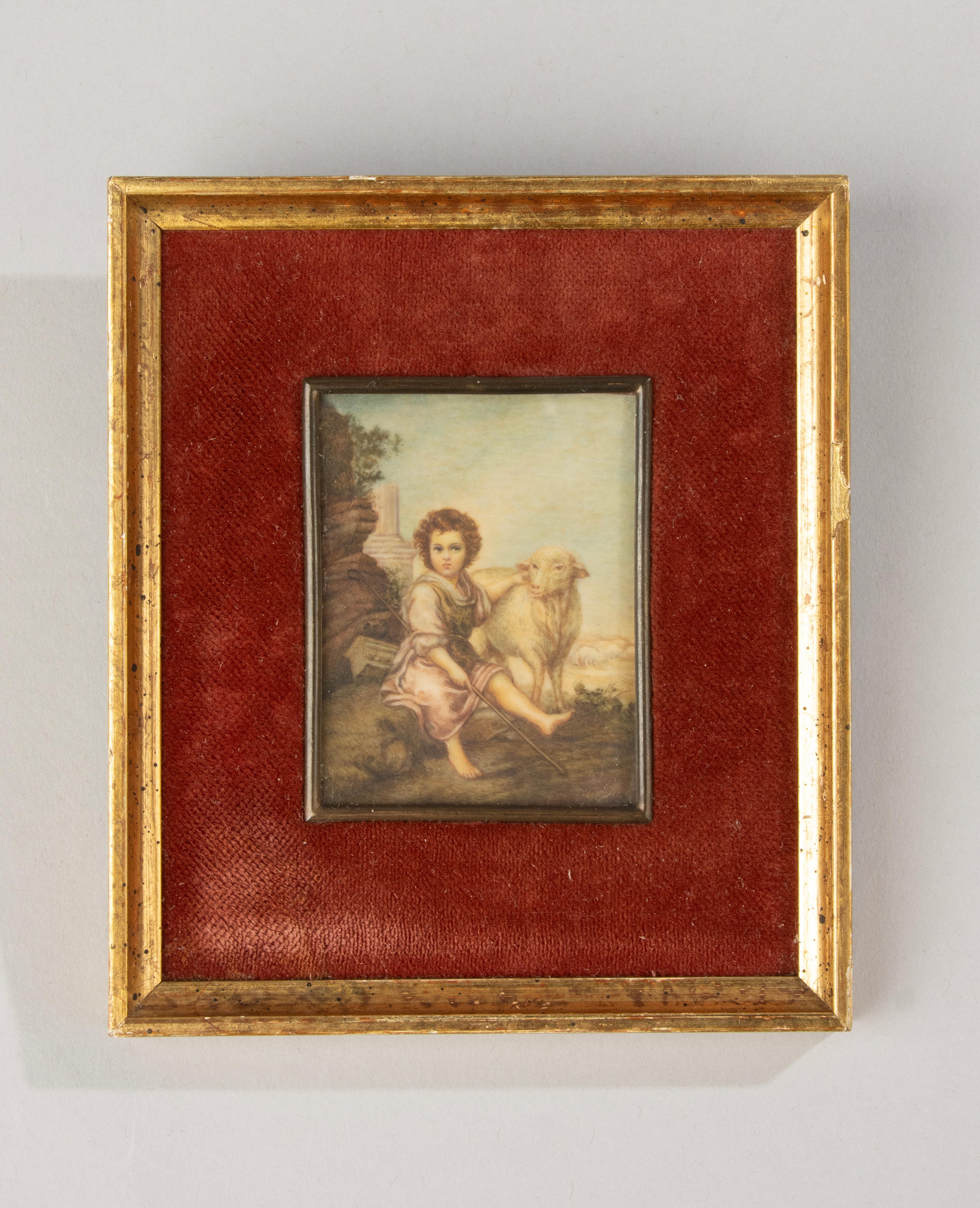 Belle Époque Late 19th Century Miniature Painting - Watercolor and Pencil on Paper   For Sale