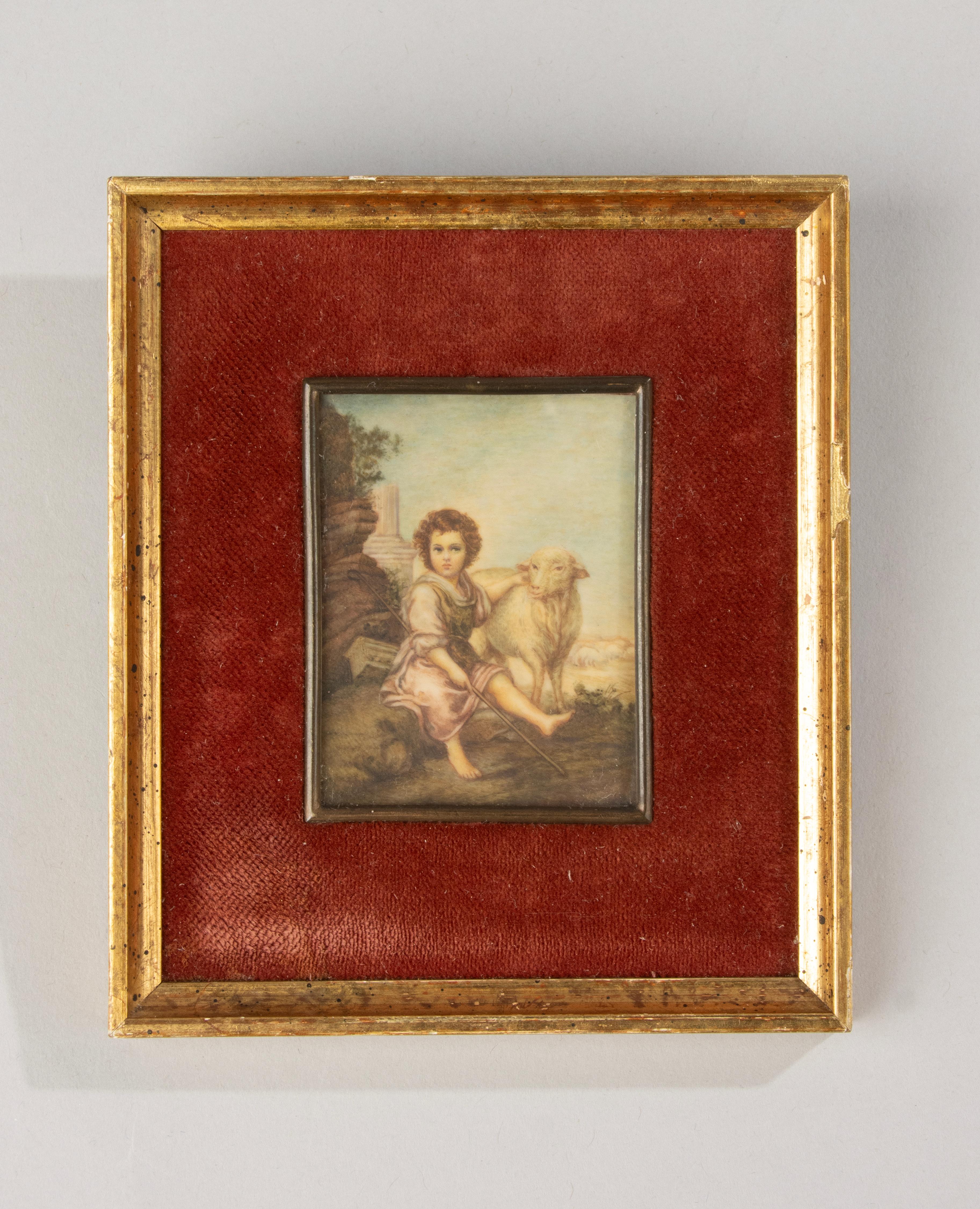 Belle Époque Late 19th Century Miniature Painting - Watercolor and Pencil on Paper For Sale