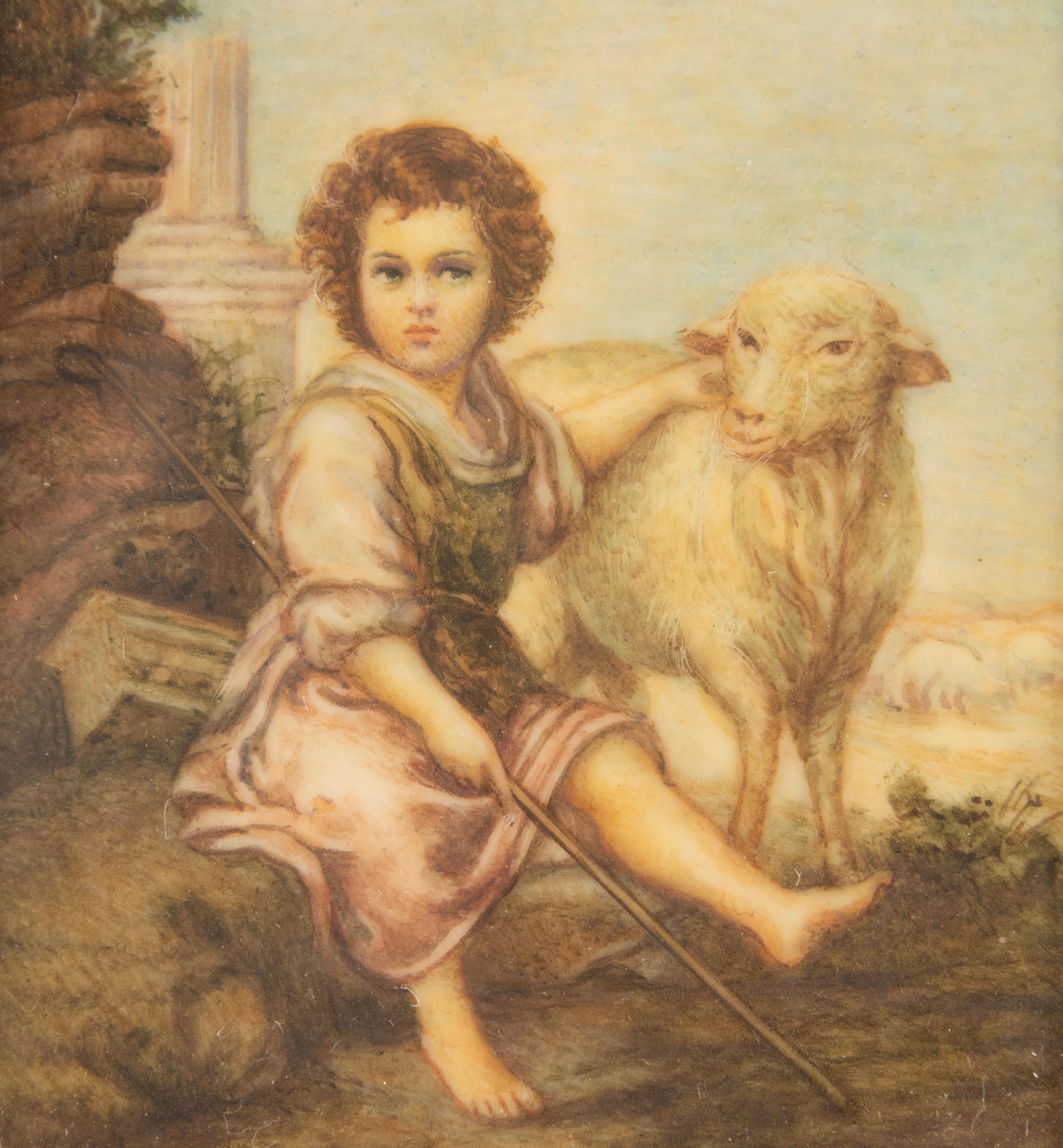 French Late 19th Century Miniature Painting - Watercolor and Pencil on Paper For Sale