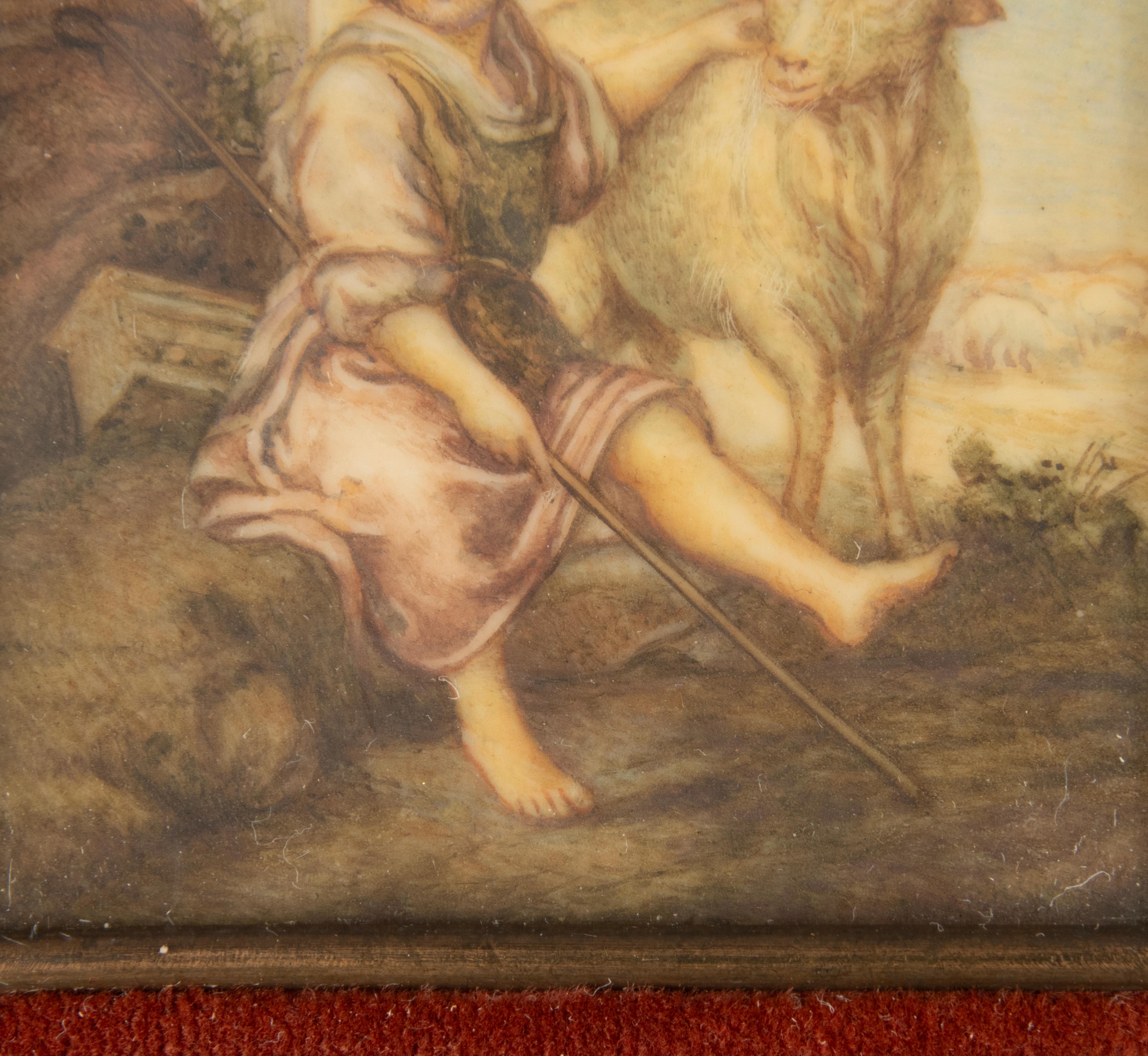 Late 19th Century Miniature Painting - Watercolor and Pencil on Paper In Good Condition For Sale In Casteren, Noord-Brabant