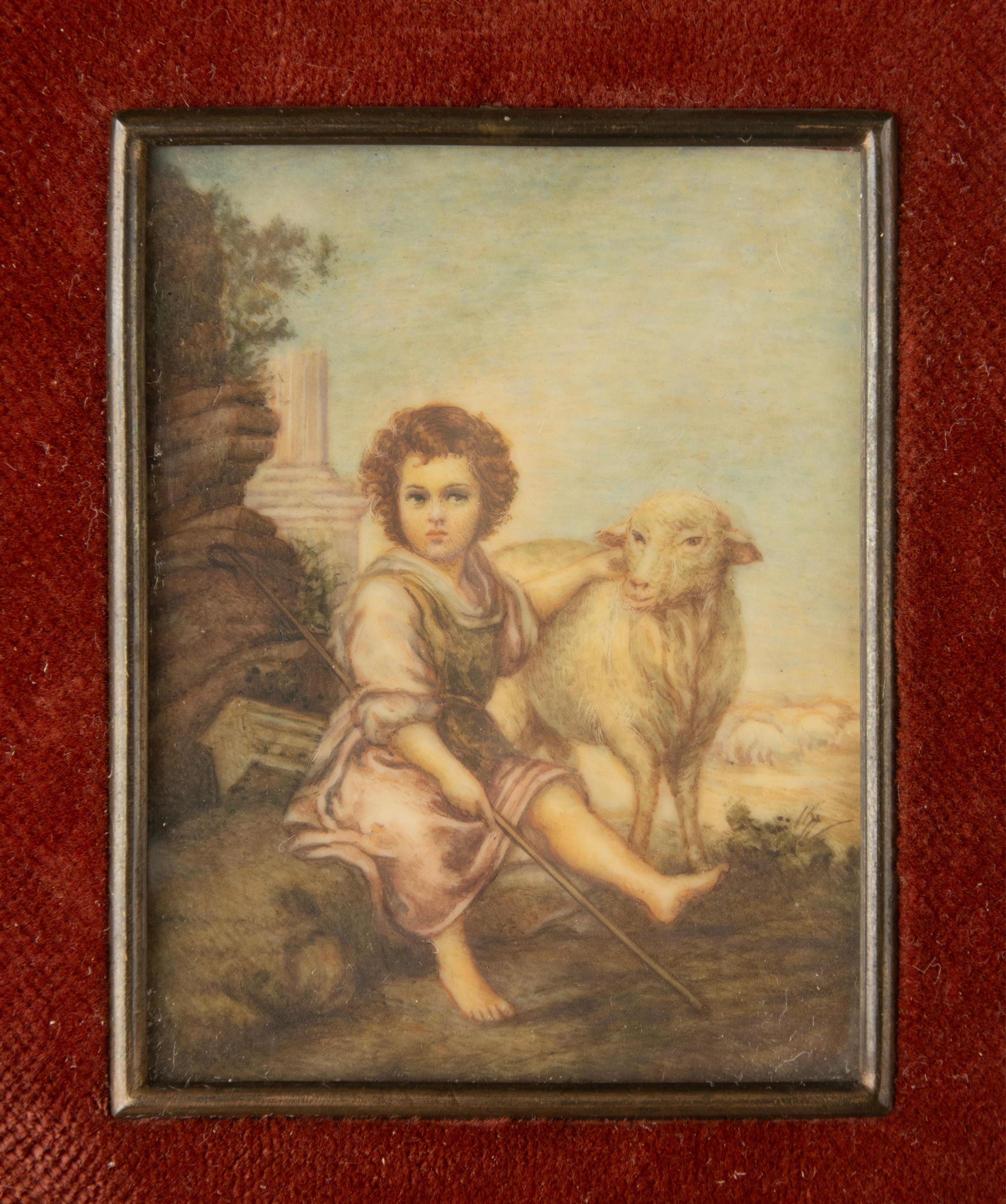 Late 19th Century Miniature Painting - Watercolor and Pencil on Paper For Sale 1