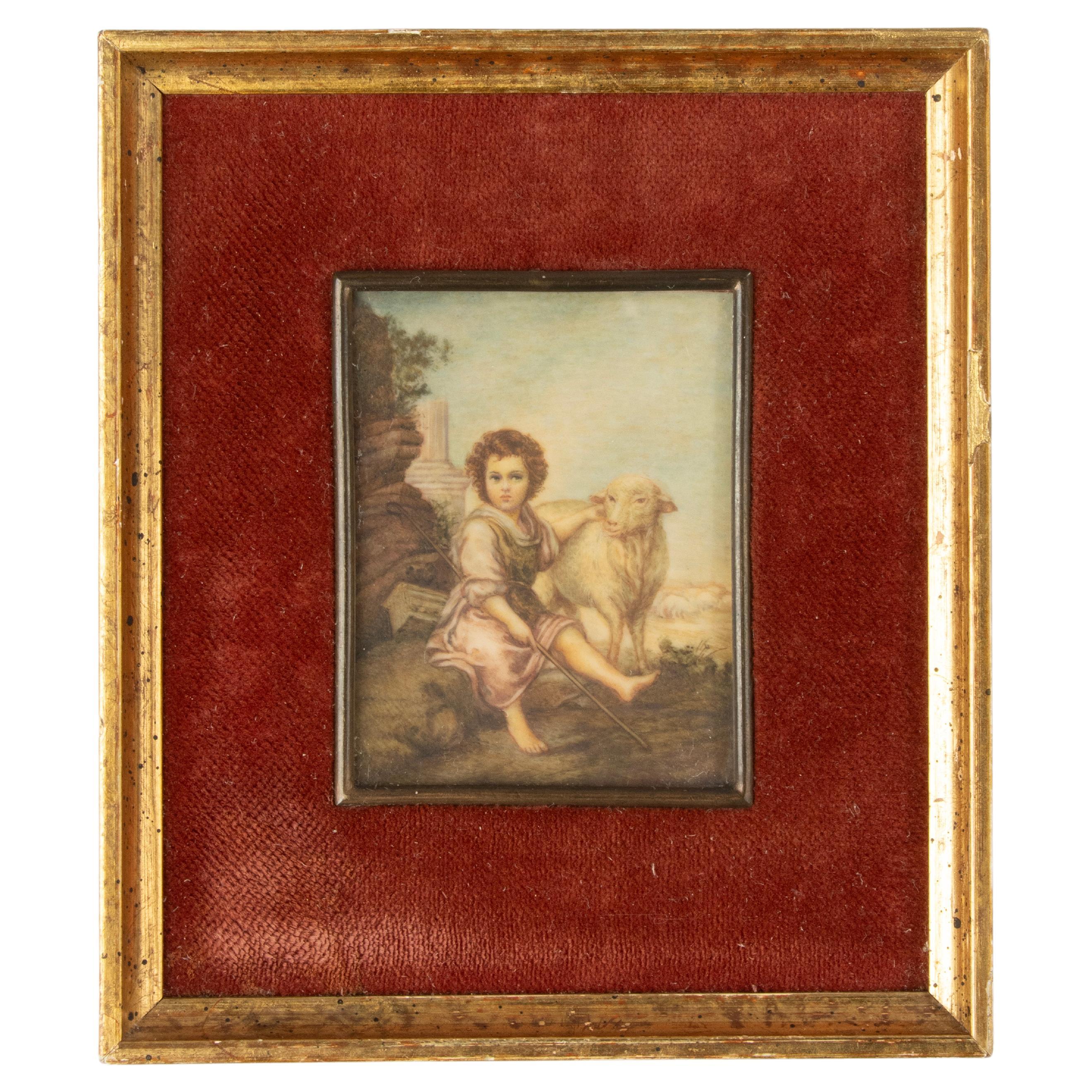 Late 19th Century Miniature Painting - Watercolor and Pencil on Paper  