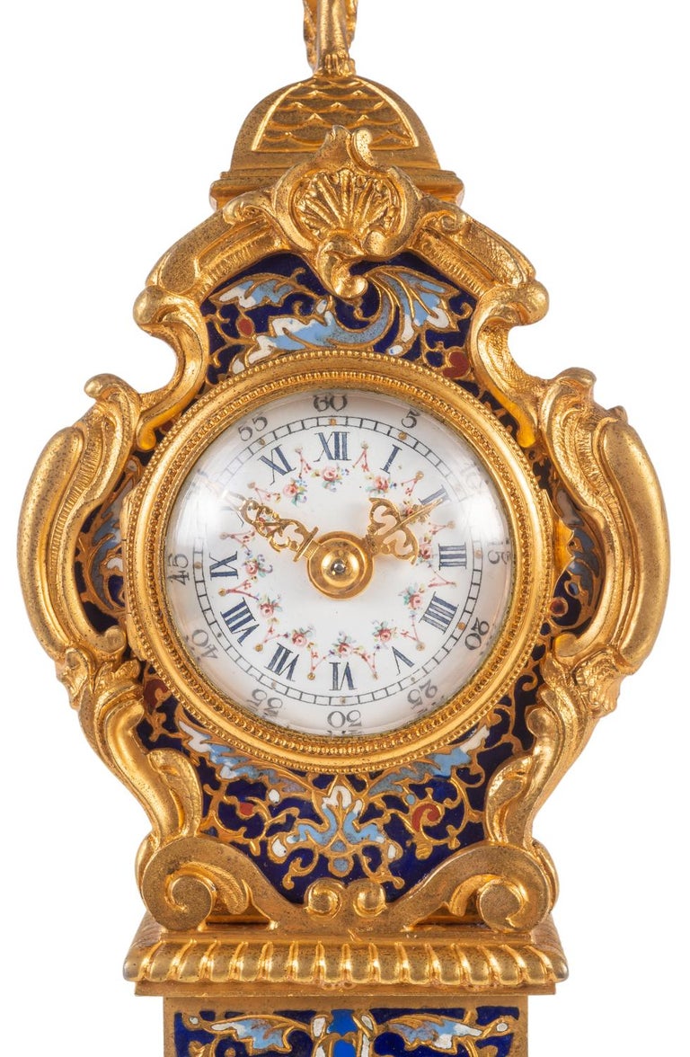 Late 19th Century Miniture French Longcase Clock High For Sale at 1stDibs