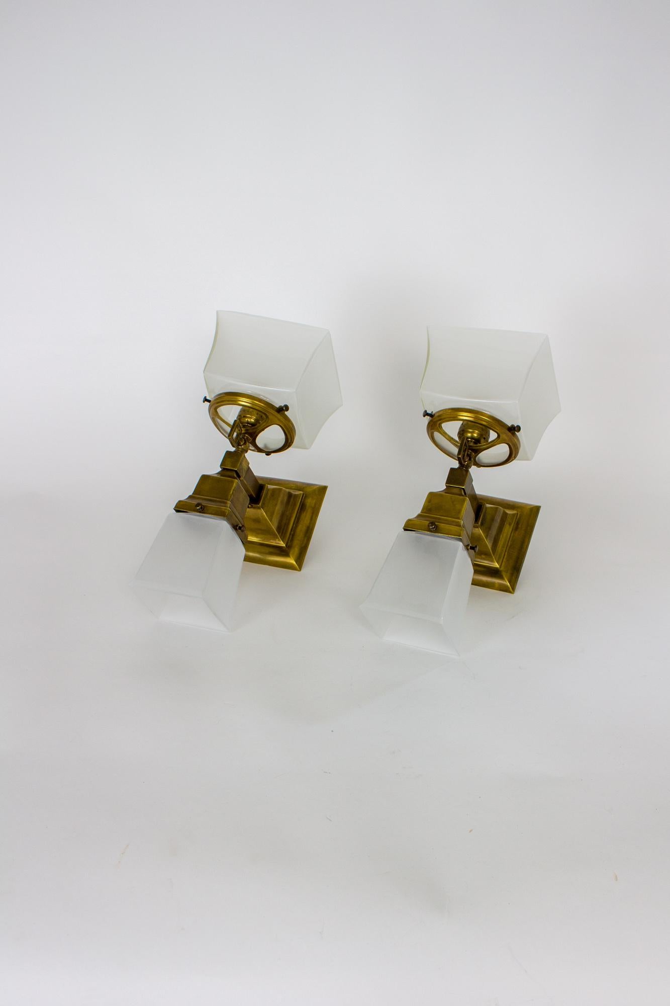 Late 19th Century Mission Style Gas and Electric Sconces, a Pair For Sale 3
