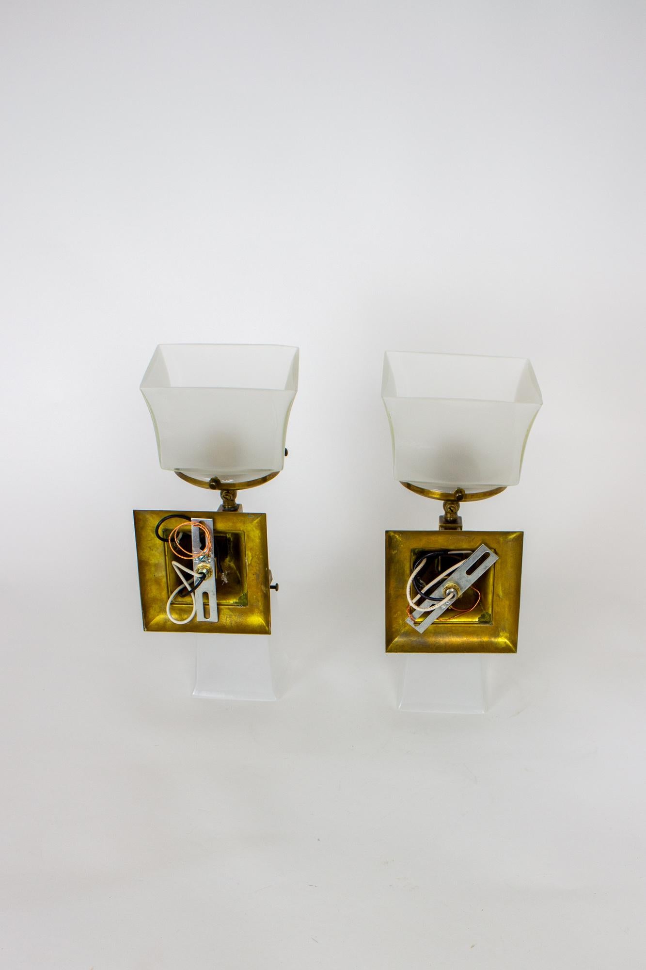 Late 19th Century Mission Style Gas and Electric Sconces, a Pair For Sale 4
