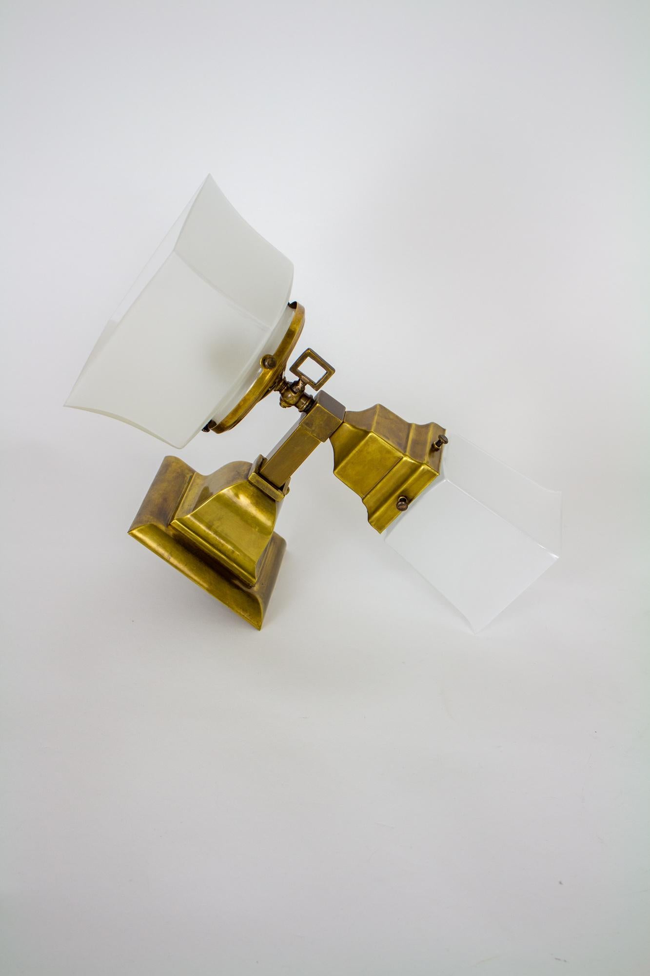 American Late 19th Century Mission Style Gas and Electric Sconces, a Pair For Sale