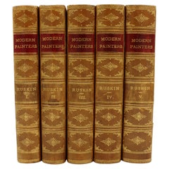 Late 19th Century "Modern Painters" Books by Ruskin, Set of 5