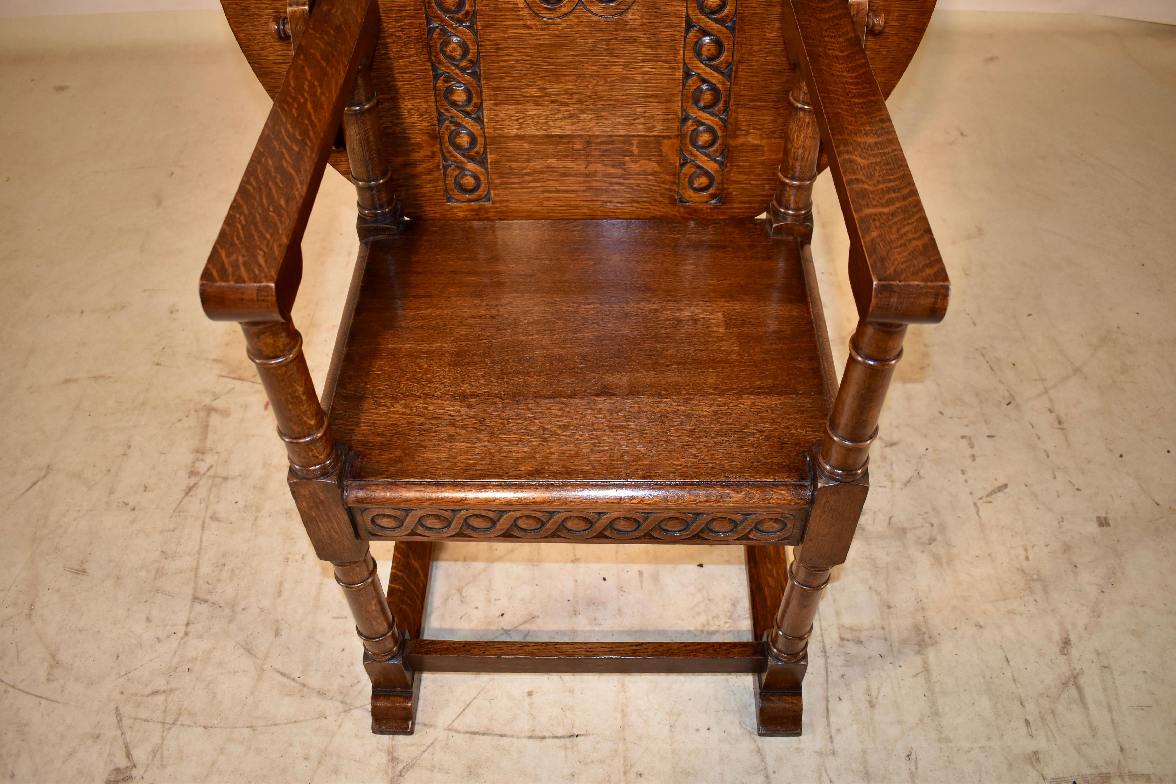 Oak Late 19th Century Monk's Convertible Seat and Side Table For Sale