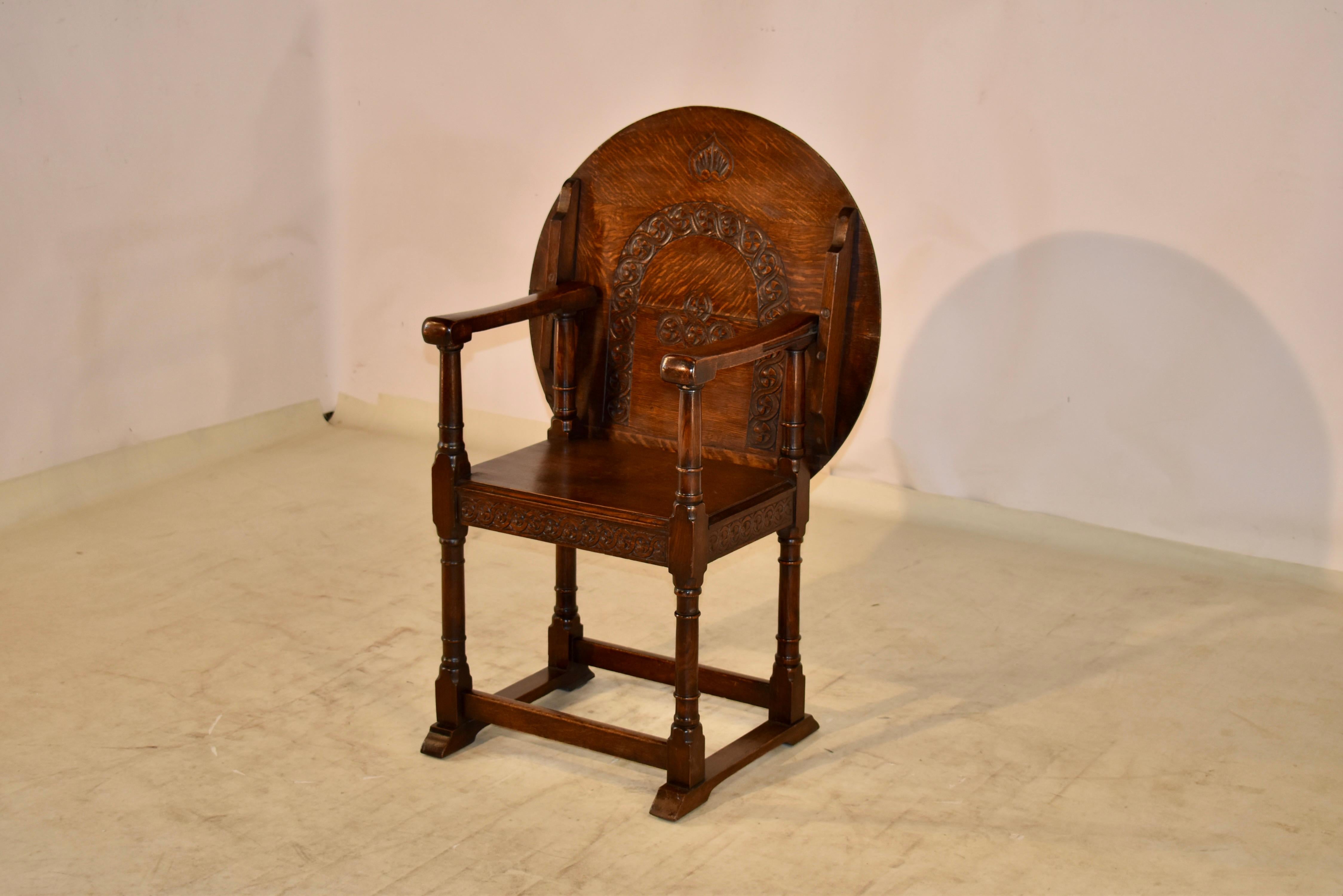 Wandelbarer Monk's-Sitz- und Beistelltisch aus dem späten 19. Jahrhundert (Eichenholz) im Angebot