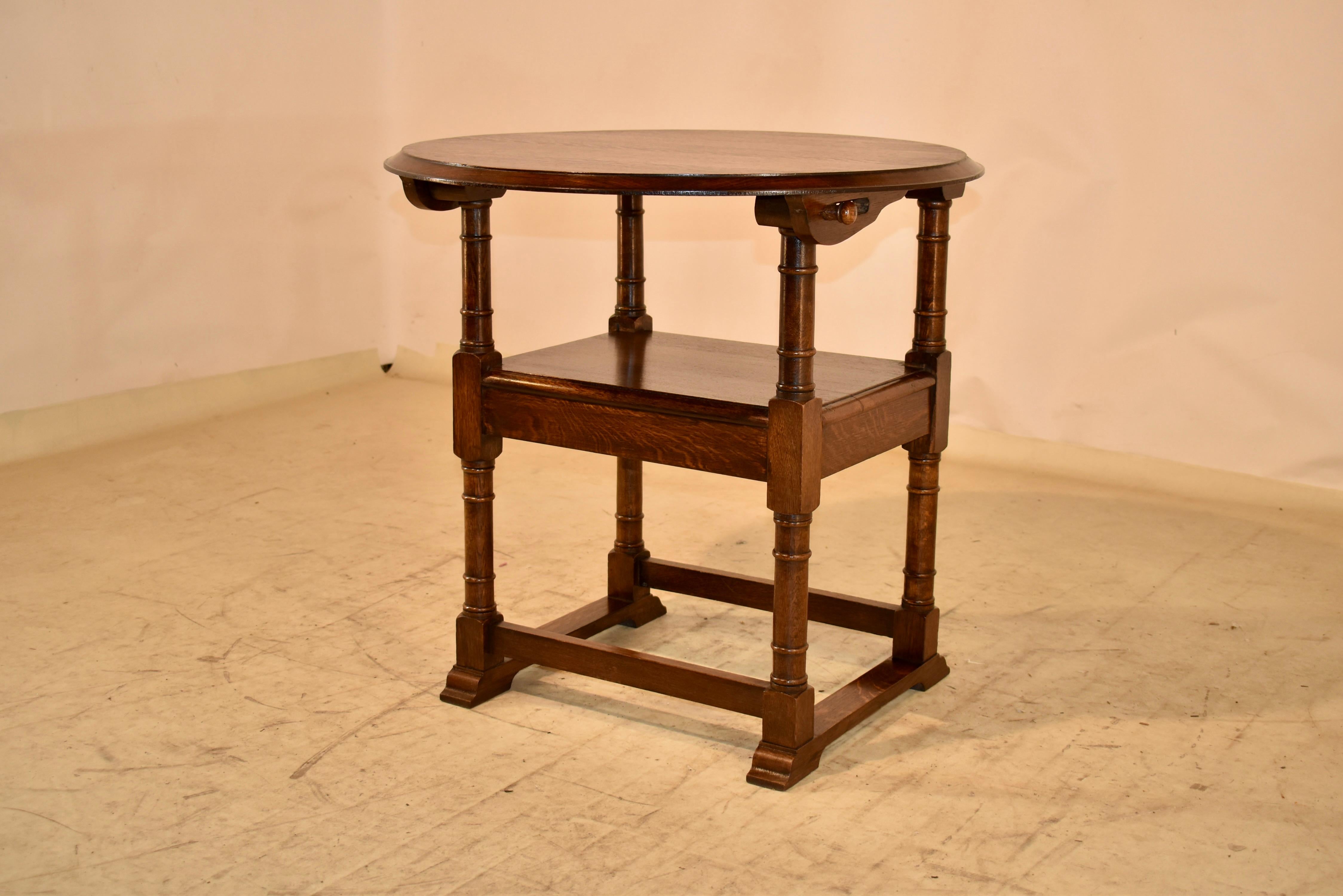 Late 19th Century Monk's Convertible Seat and Side Table For Sale 3