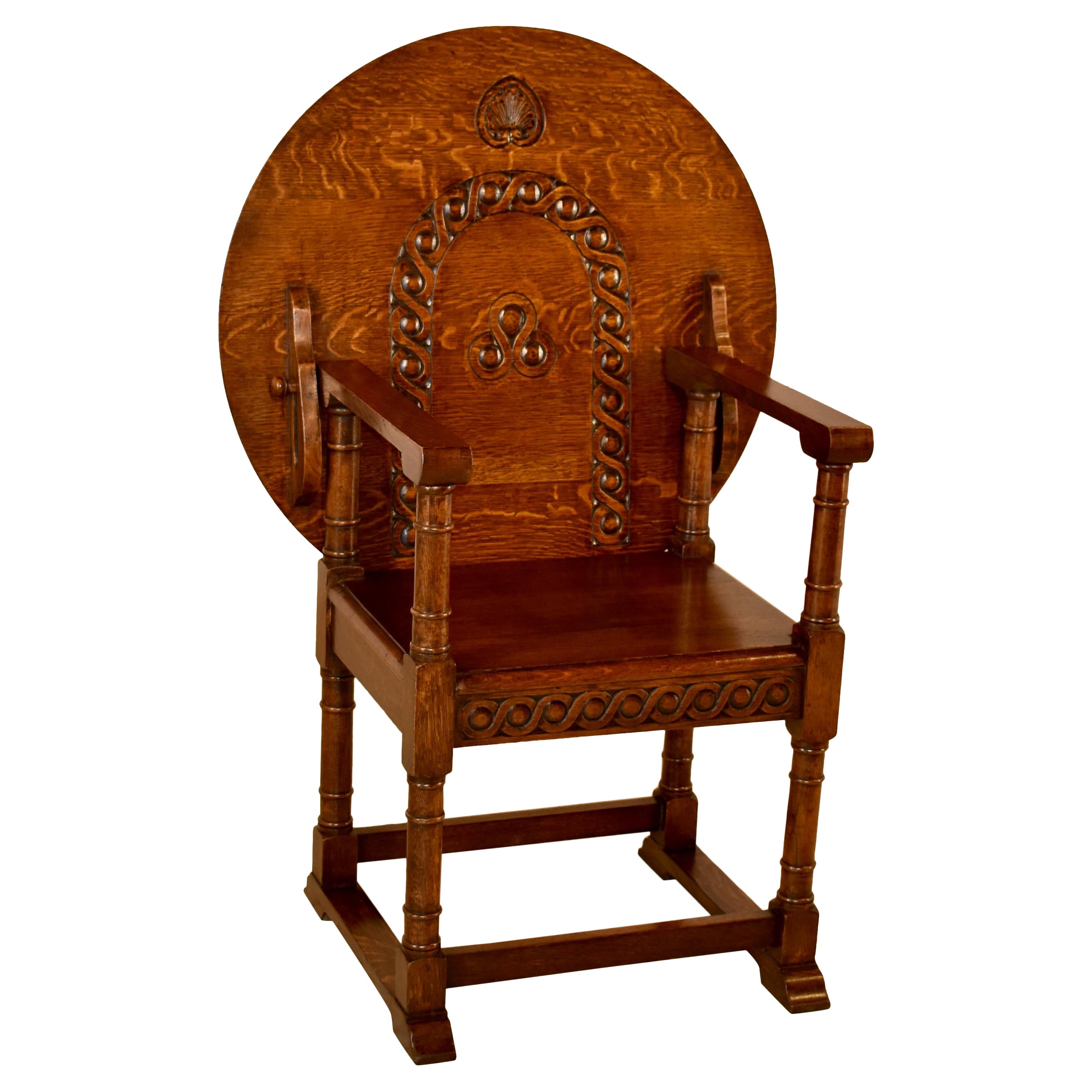 Fin du 19e siècle Siège de moine convertible et table d'appoint