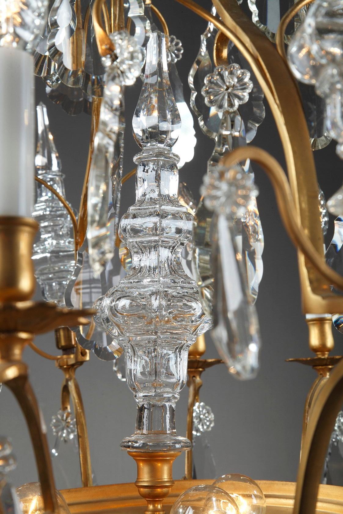 Late 19th Century Monumental 12-Light Gilt Bronze and Crystal Chandelier 5