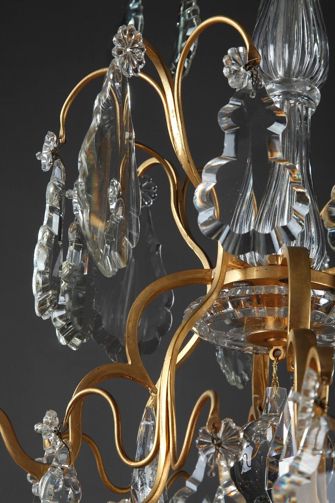 Late 19th Century Monumental 12-Light Gilt Bronze and Crystal Chandelier 7