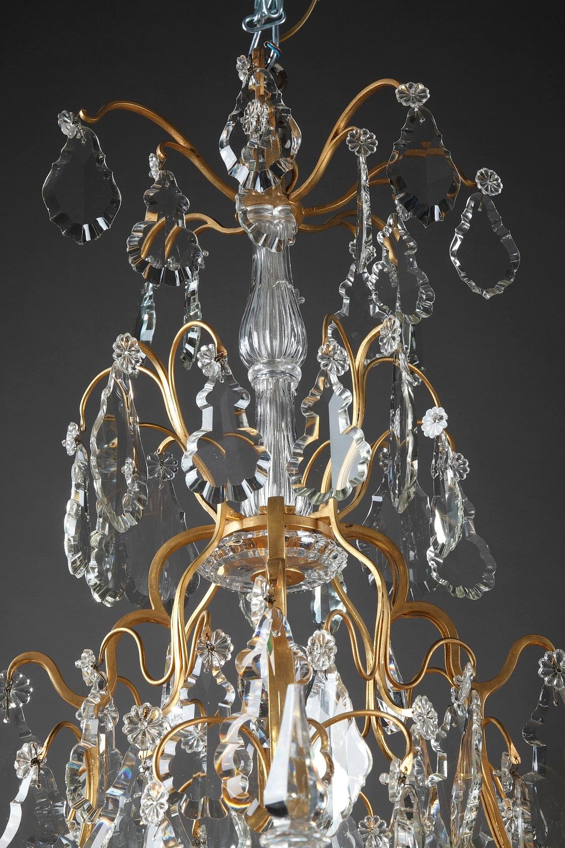 Late 19th Century Monumental 12-Light Gilt Bronze and Crystal Chandelier 4