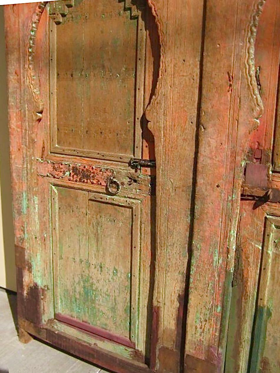 Wood Late 19th Century Moroccan Riad Doors - a Pair For Sale