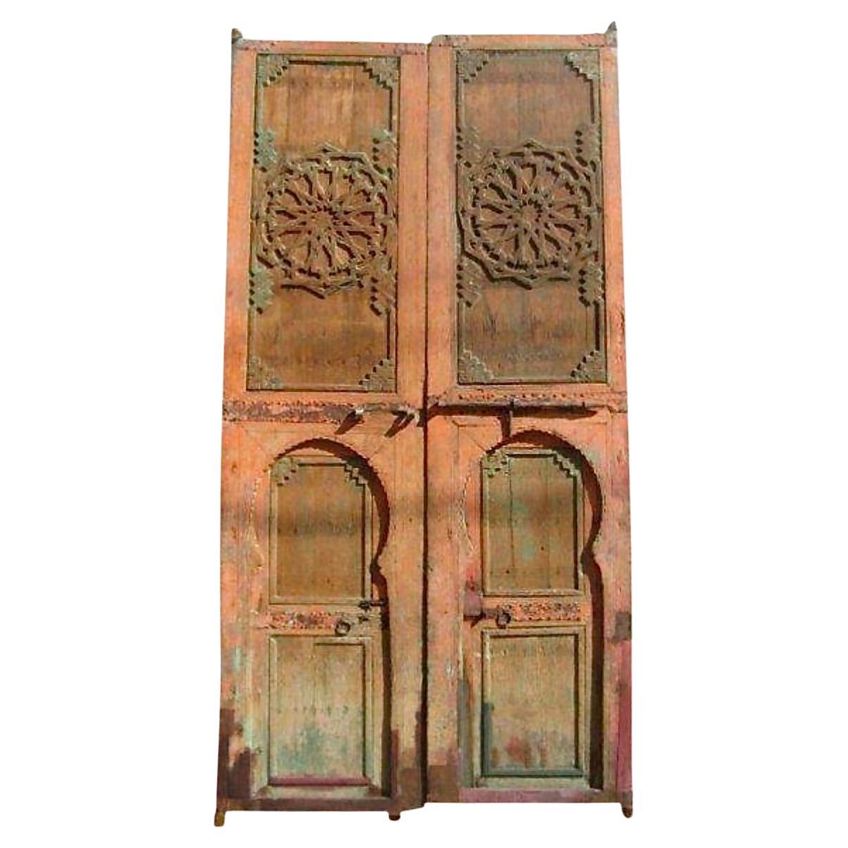 Late 19th Century Moroccan Riad Doors - a Pair For Sale