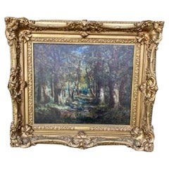 Late 19th Century Movement Style Original Oil Painting by Adrien Schultz