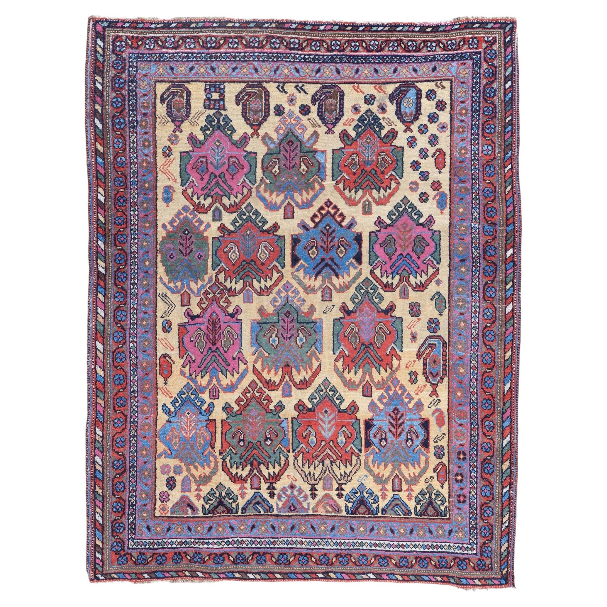 Late 19th Century Multi-Color Hand Knotted Antique Rug