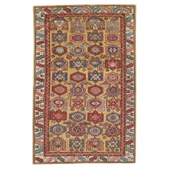 Late 19th century Mustard Yellow Caucasian Kuba Rug