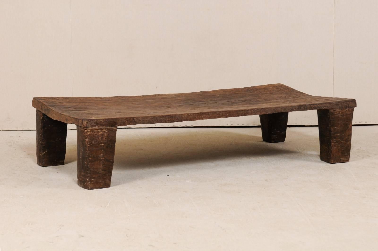 Indian Late 19th Century Nagaland, India Bed Made Rustic Wood Coffee Table