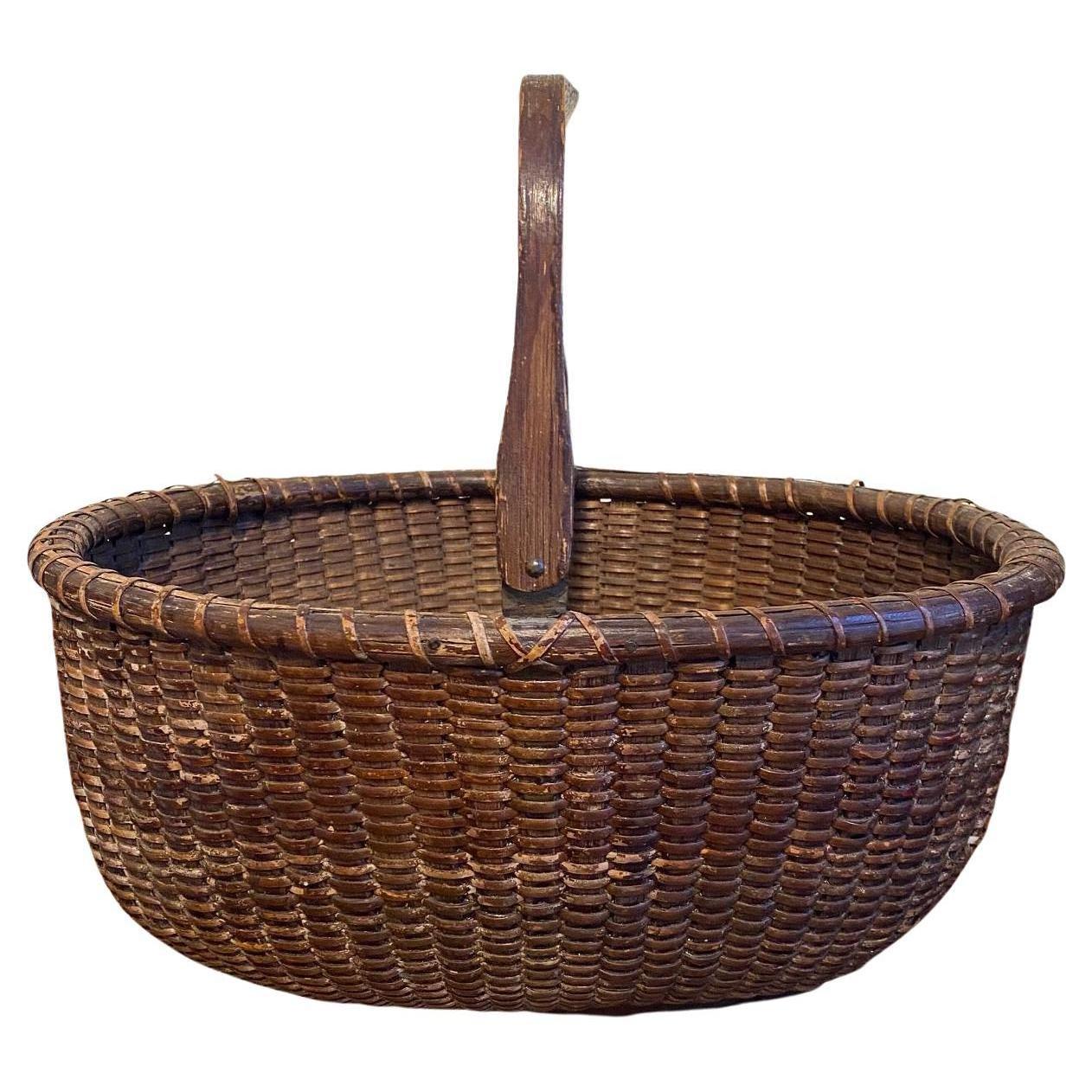 Grand panier ovale Nantucket de Mitchy Ray, vers les années 1920 en vente