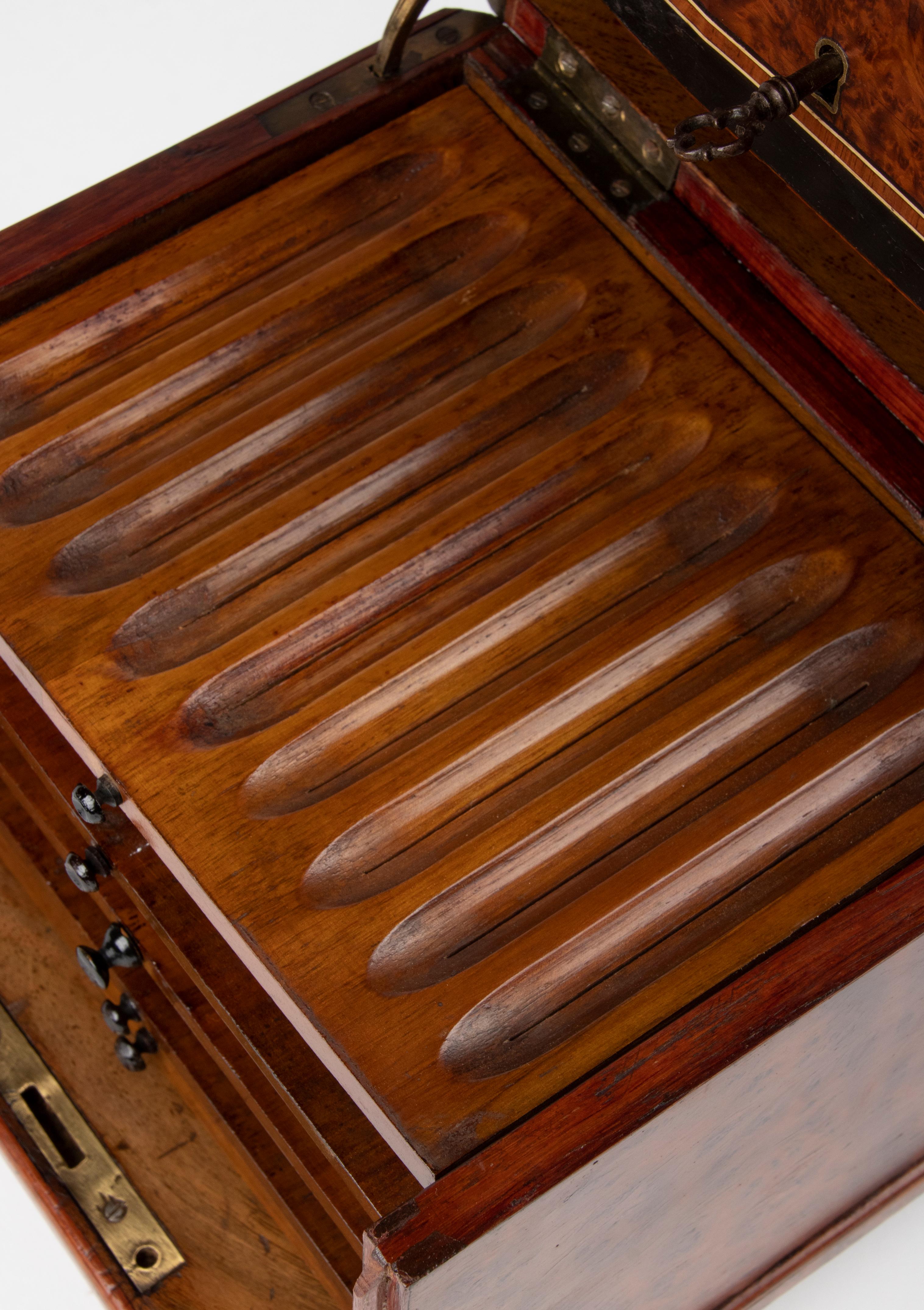 Late 19th Century Napoleon III Burl Walnut Cigar Box 6