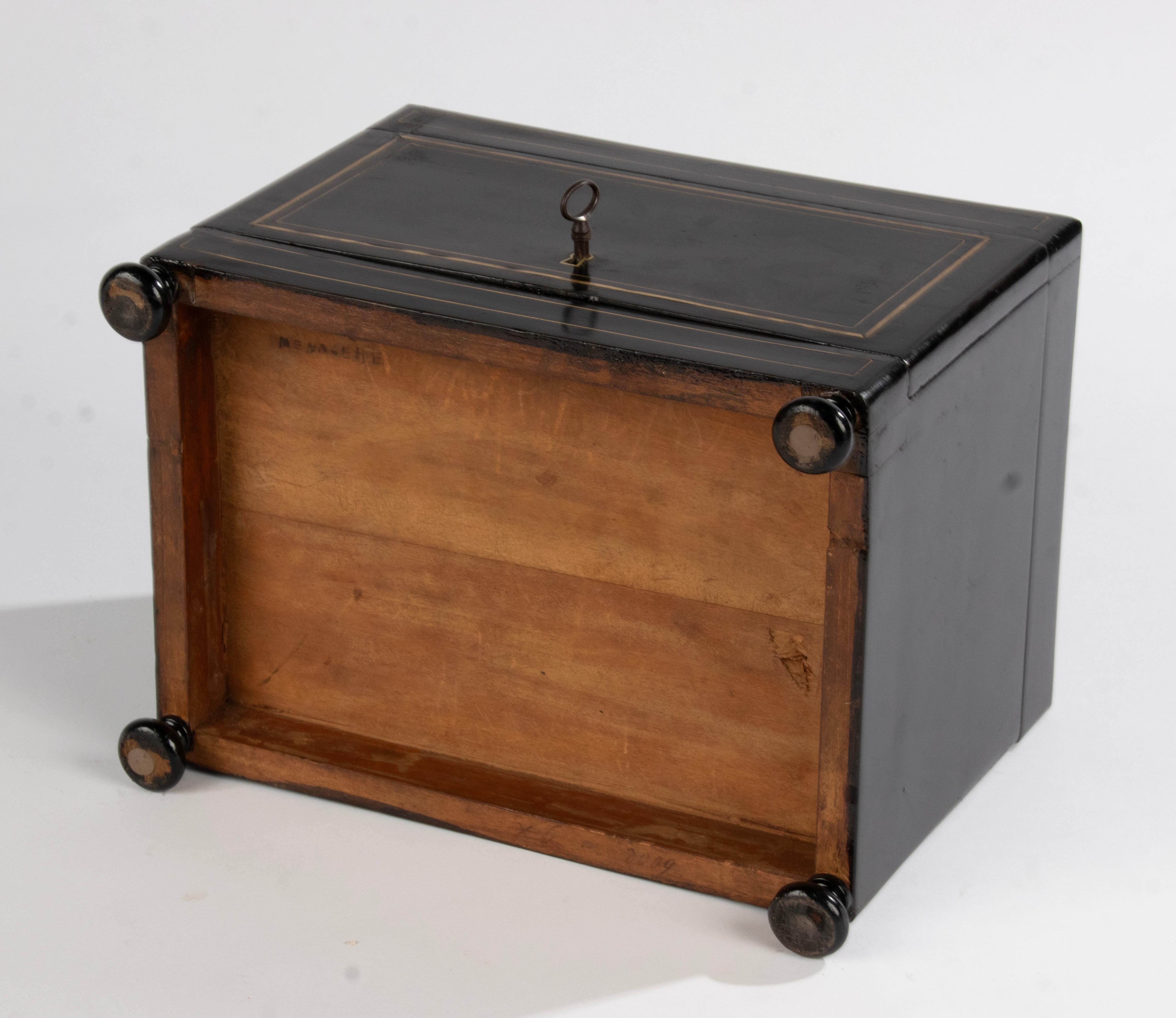 Late 19th Century Napoleon III Ebonized Cigar Cabinet For Sale 15