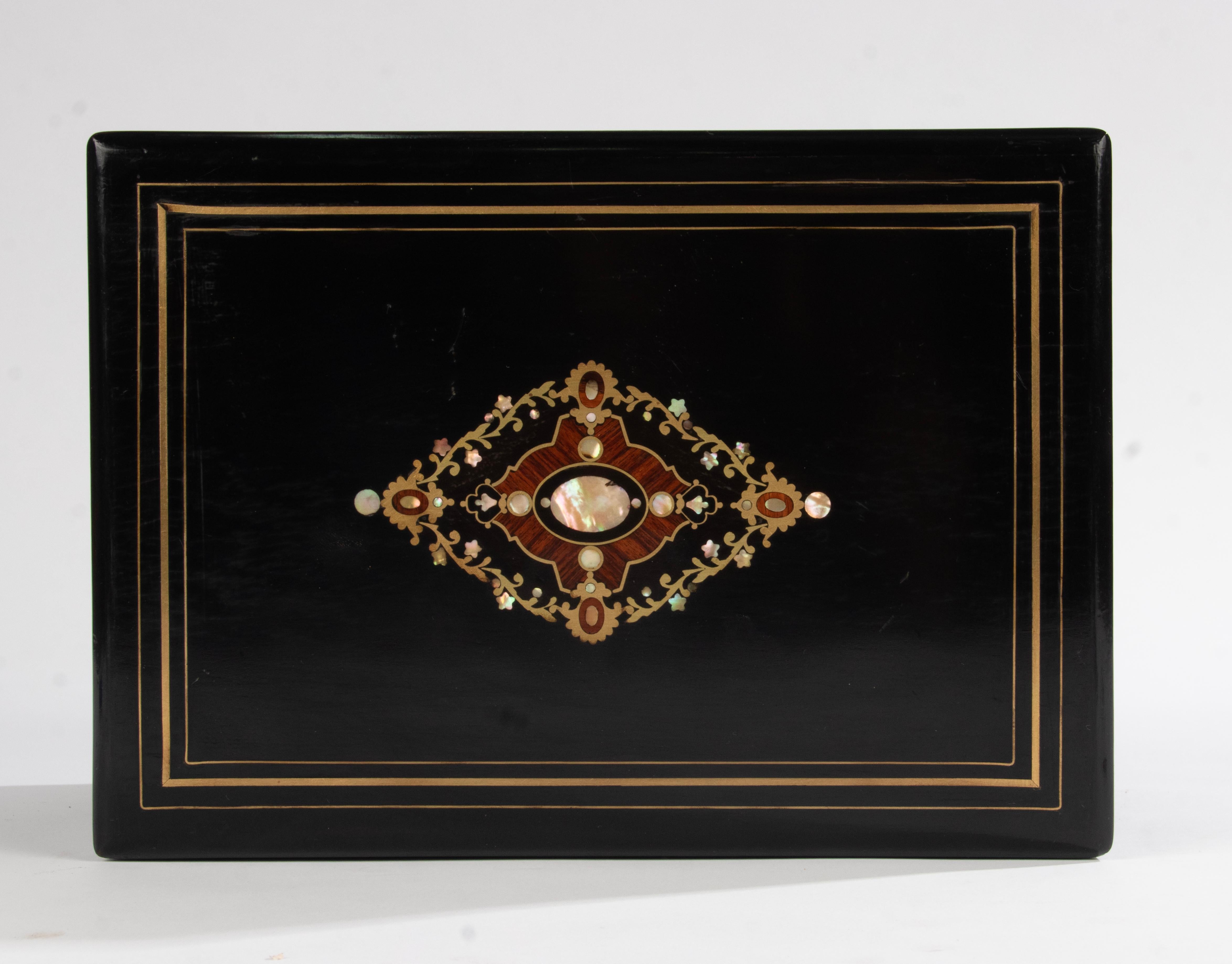 Late 19th Century Napoleon III Ebonized Cigar Cabinet In Good Condition For Sale In Casteren, Noord-Brabant