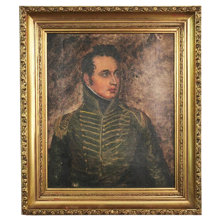 Late 19th Century Napoleonic Gentleman in a Military Uniform Painting ...