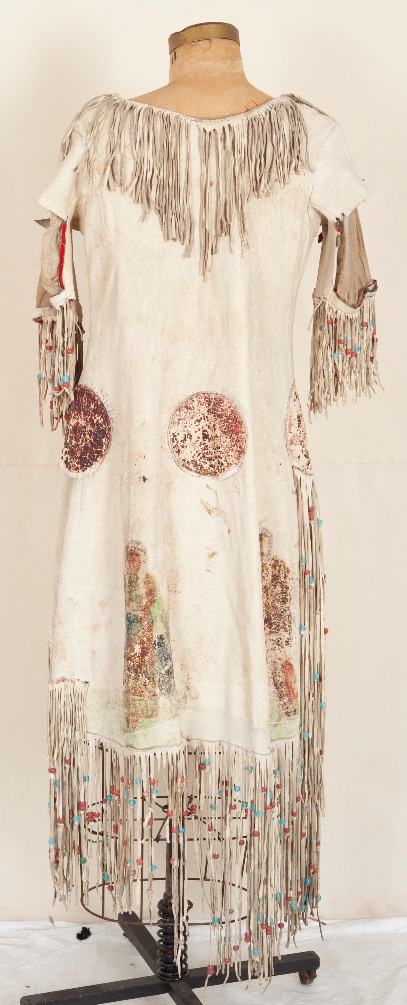 Late 19th Century Native American Buckskin Hand Painted Coat For Sale 2
