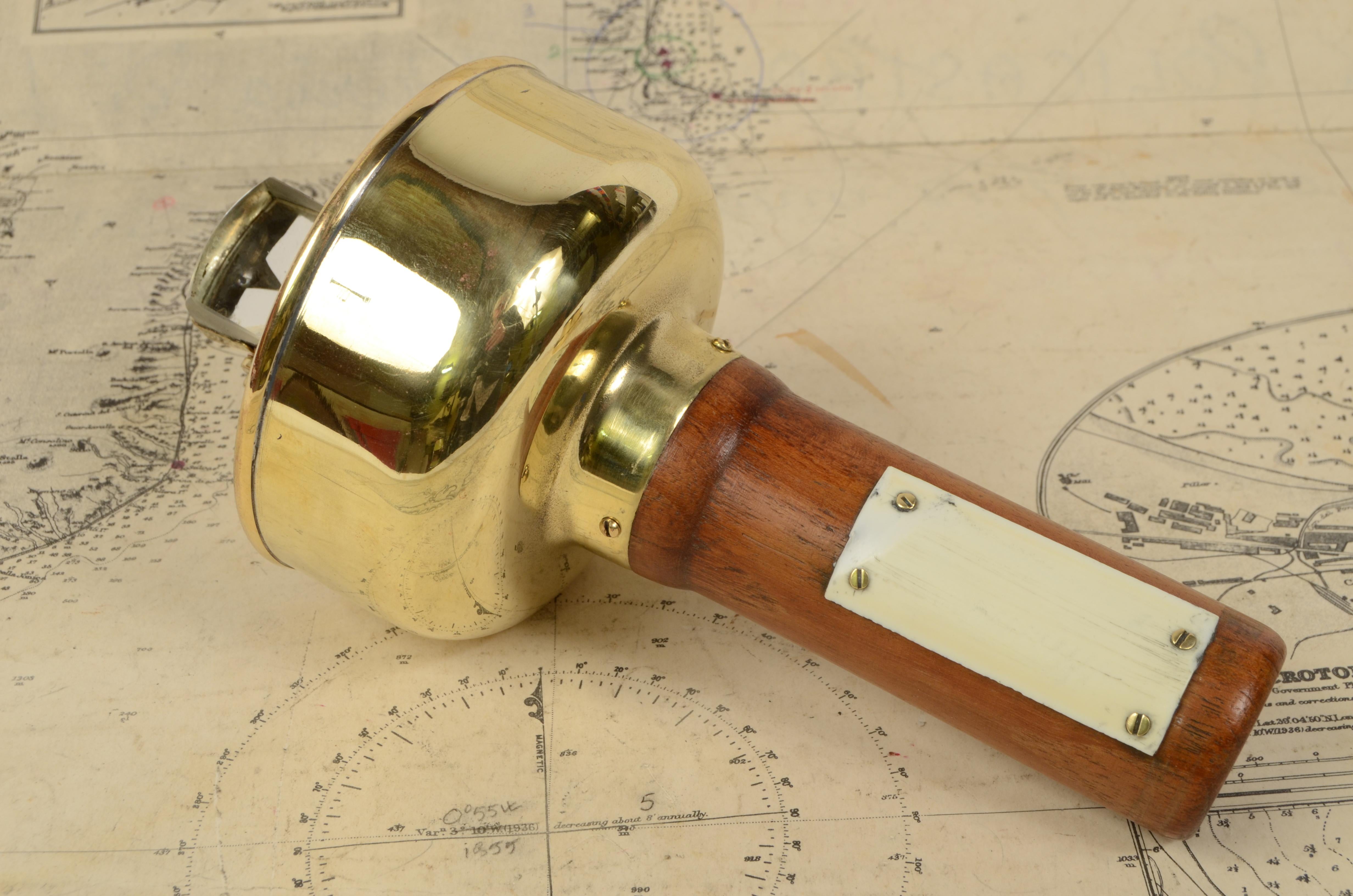 Brass Late 19th Century Nautical Hand-Held Magnetic Bearing Compass H. Browne Sestrel